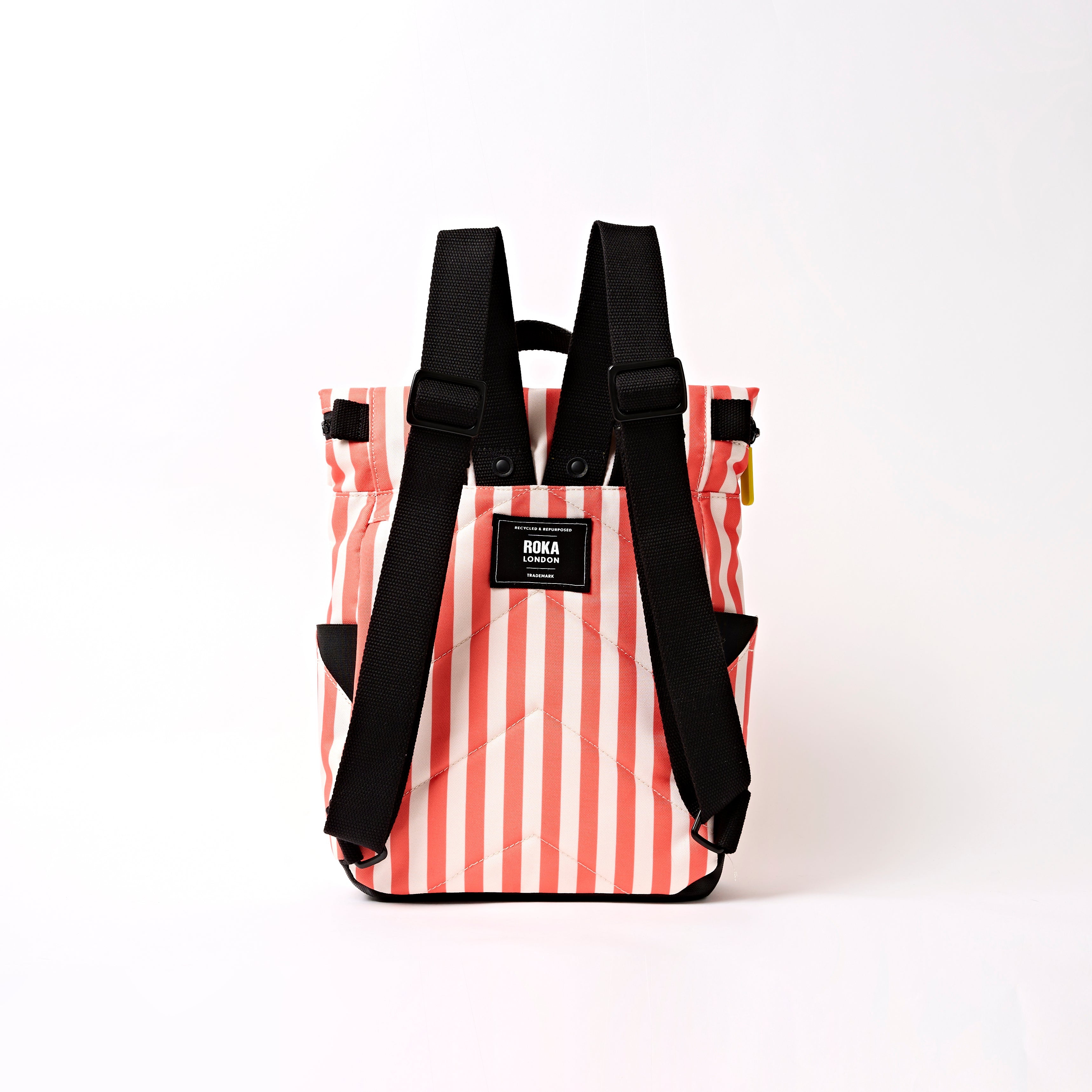 ROKA London - Canfield S rolltop-ryggsäck #Färg_Coral_Stripe