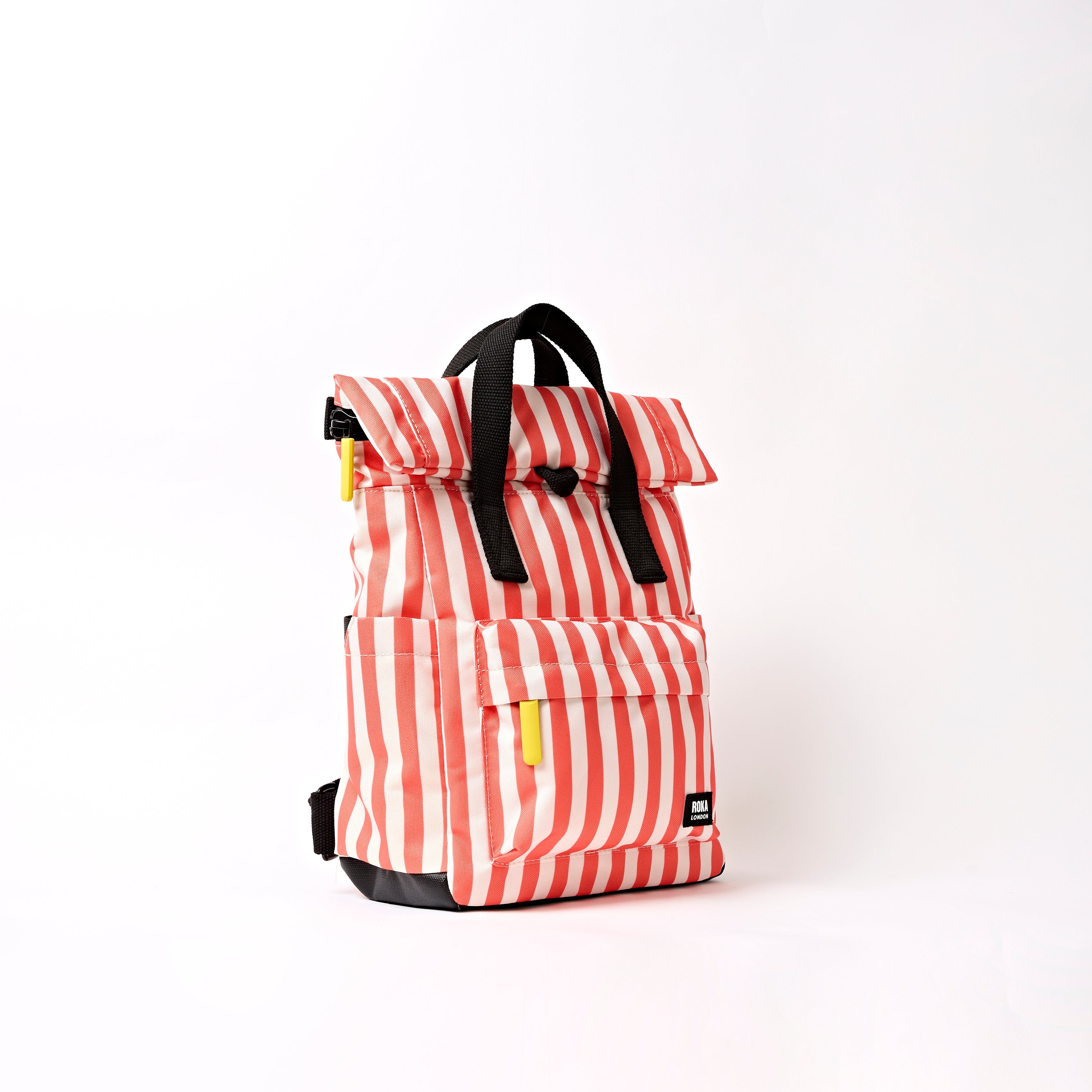 ROKA London - Canfield S rolltop-ryggsäck #Färg_Coral_Stripe