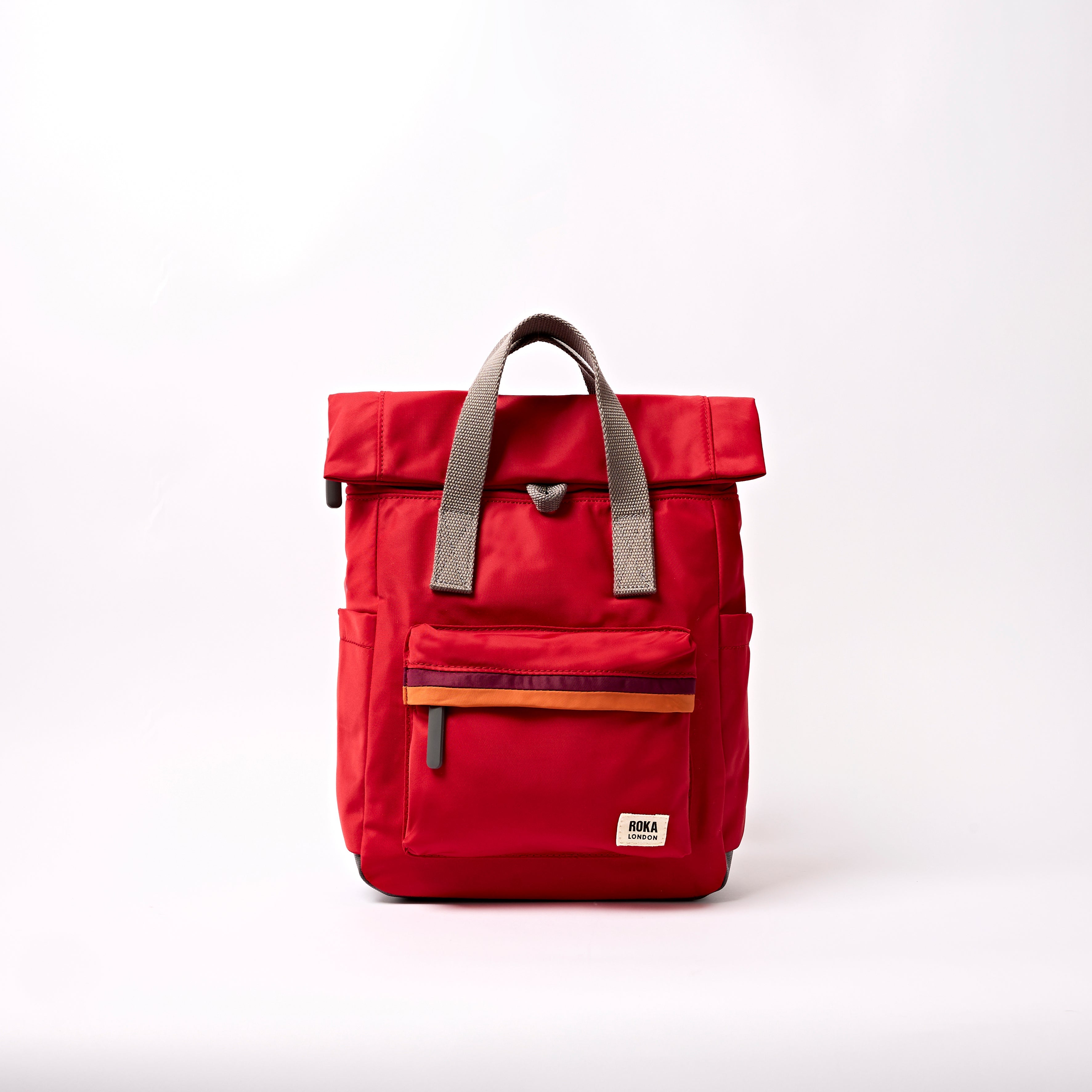 ROKA London - Canfield S rolltop-ryggsäck #Färg_Cranberry_Stripe