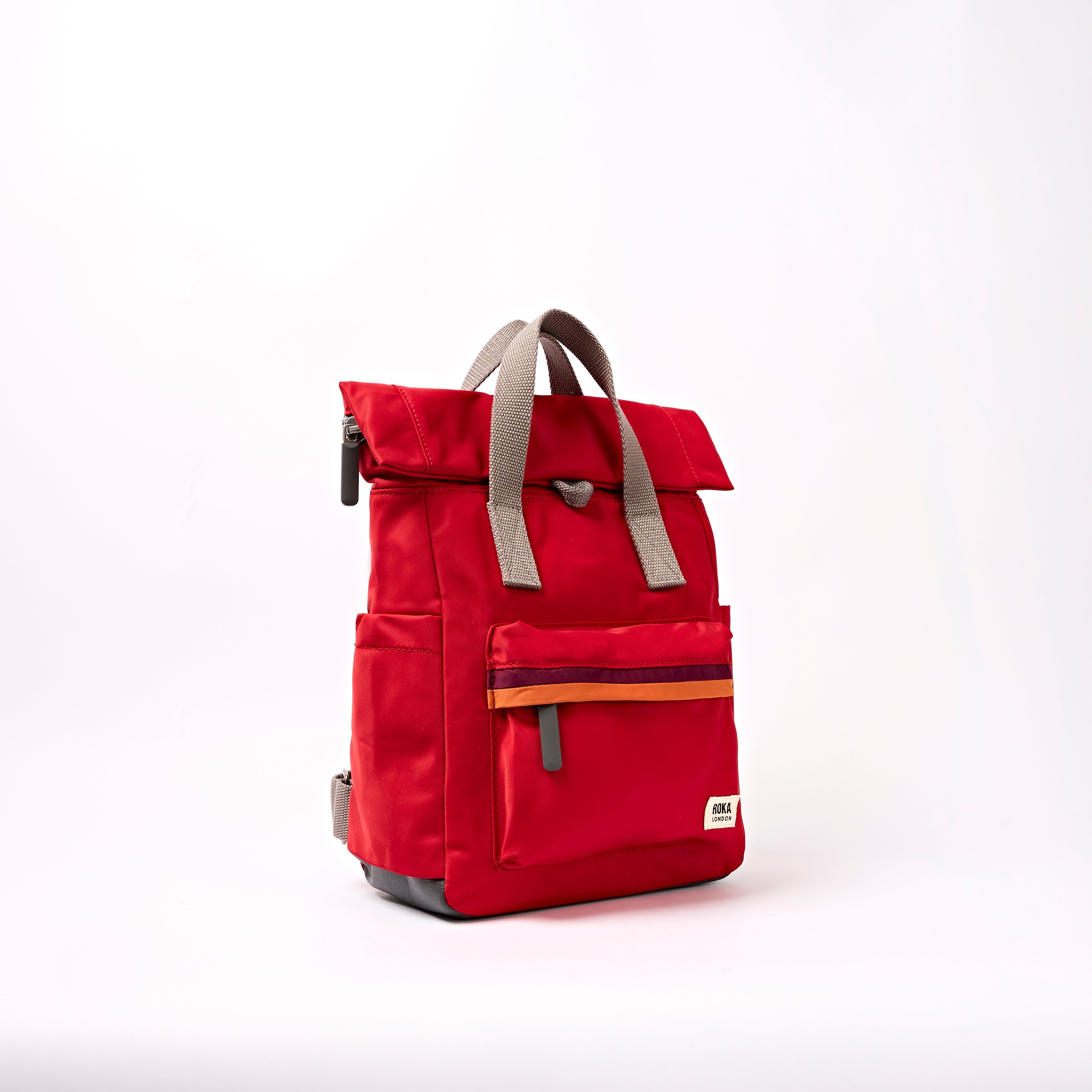 ROKA London - Canfield S rolltop-ryggsäck #Färg_Cranberry_Stripe