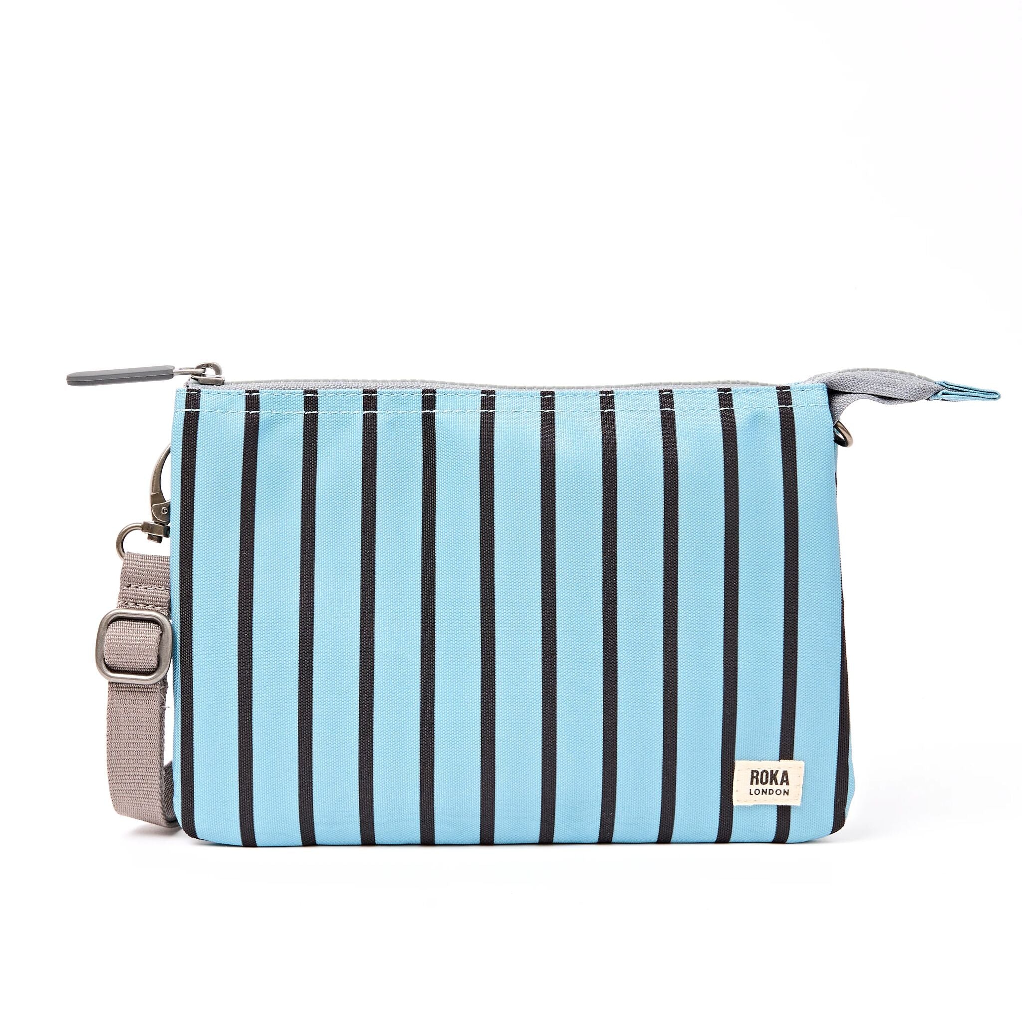 ROKA London - Carnaby XL XL Carnaby crossbody-väska #Färg_Blue_Stripe