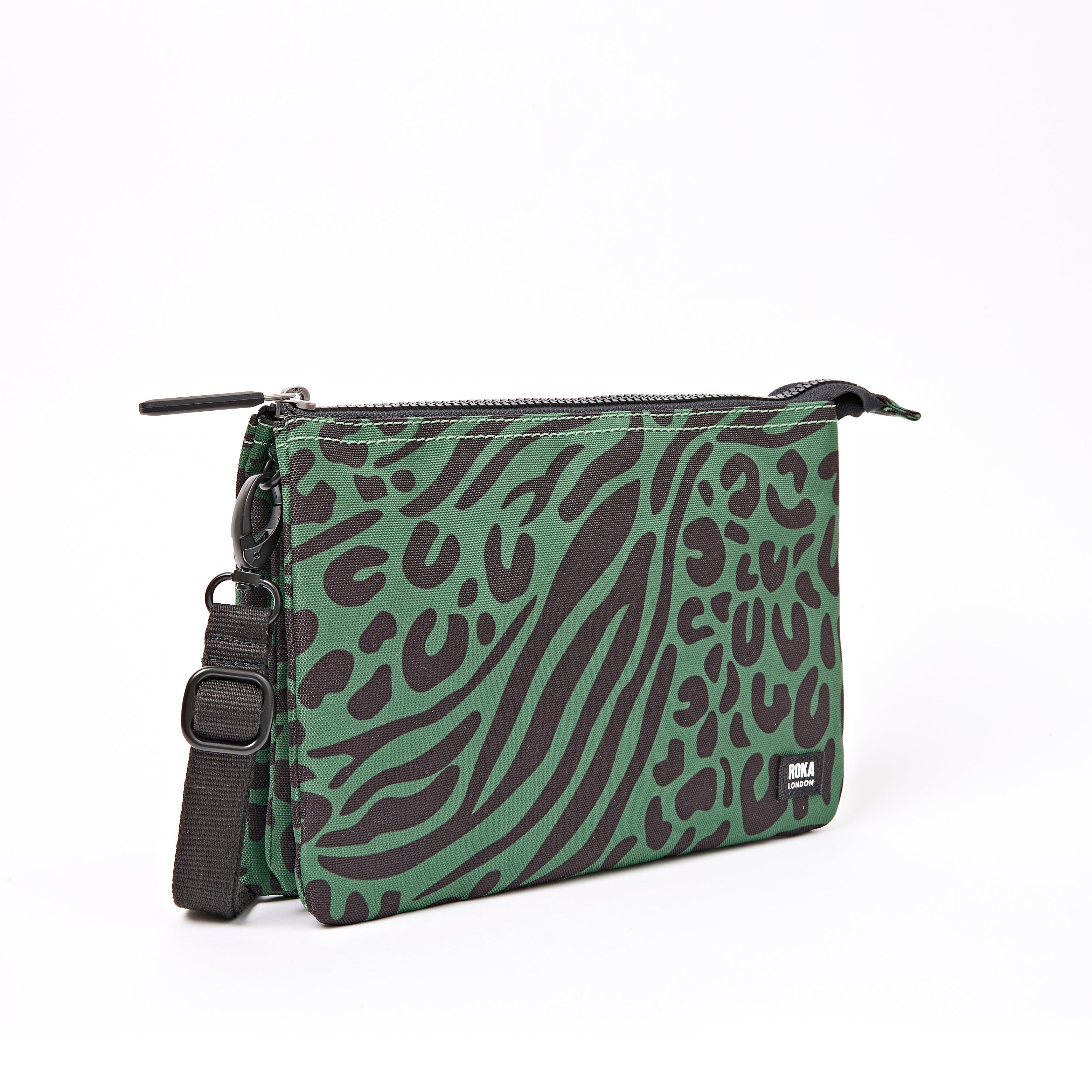 ROKA London - Carnaby XL XL Carnaby crossbody-väska #Färg_Mixed_Animal_Artichoke
