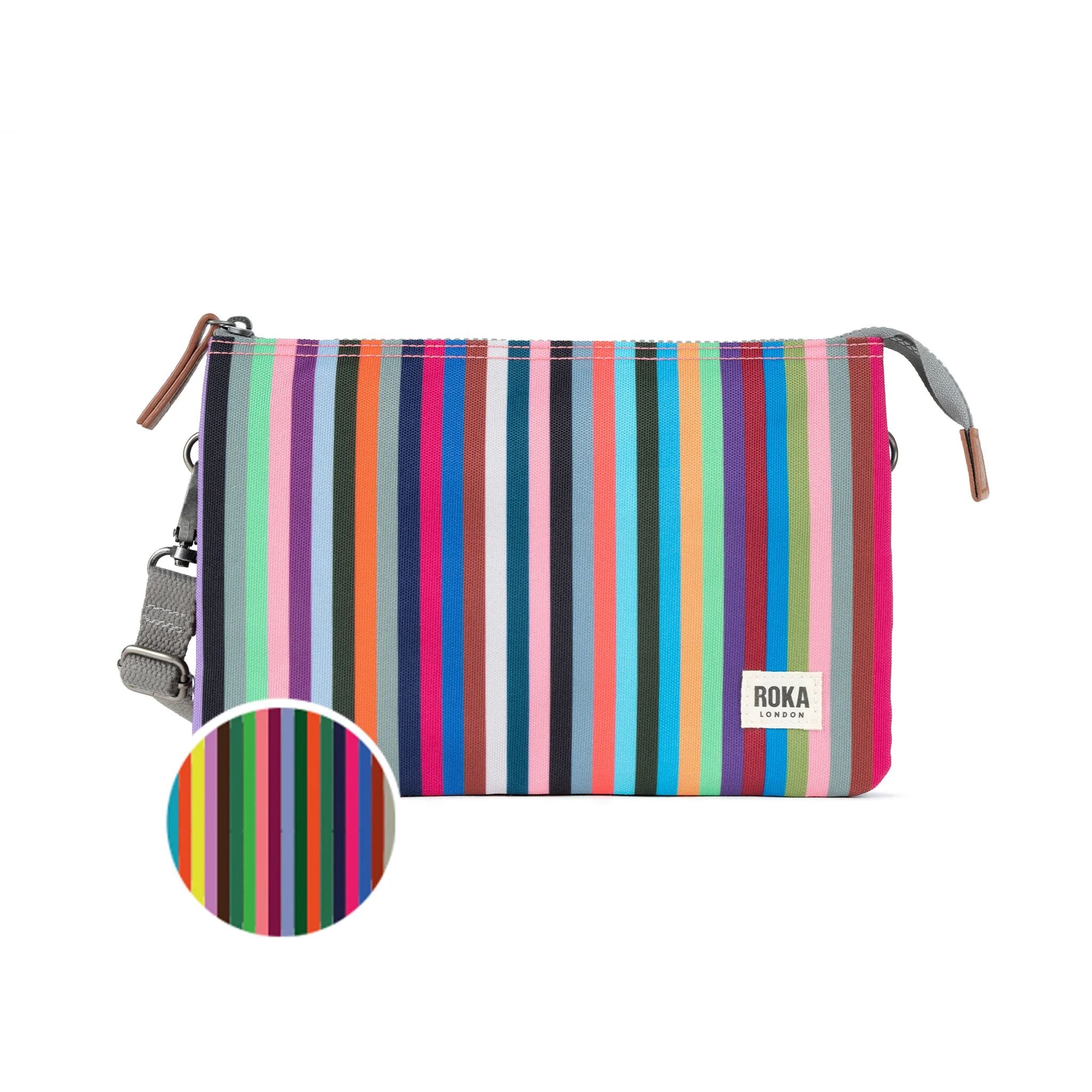 ROKA London - Carnaby XL XL Carnaby crossbody-väska #Färg_Multi_Stripe