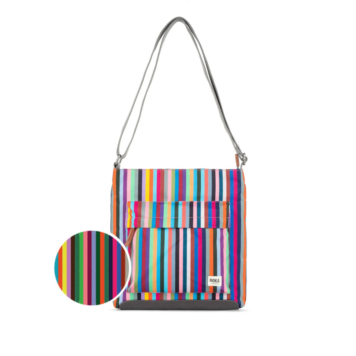 ROKA London - Kennington M crossbody-väska #Färg_Multi_Stripe