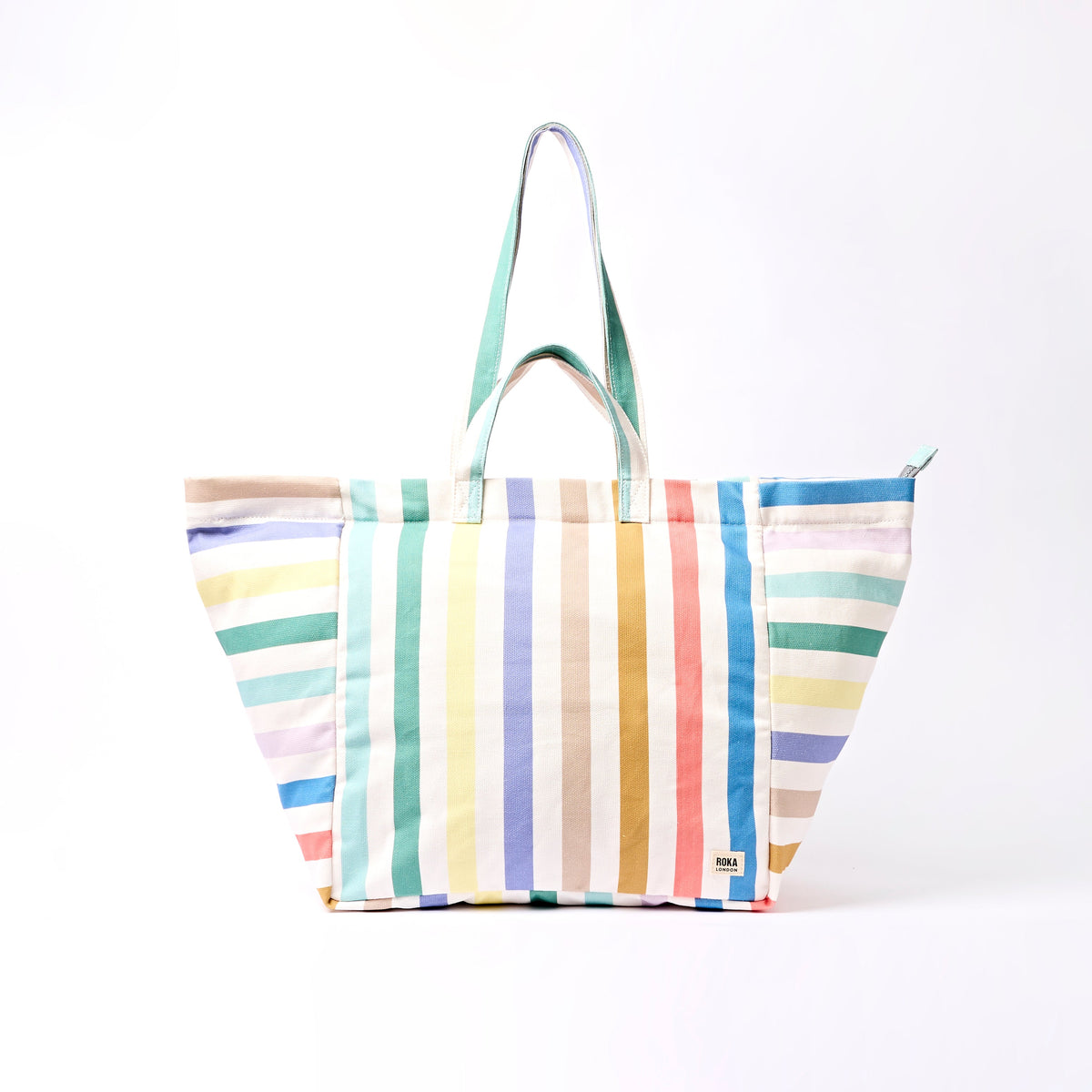 ROKA London - Marylebone L toteväska #Färg_Pastel_Multi_Stripe