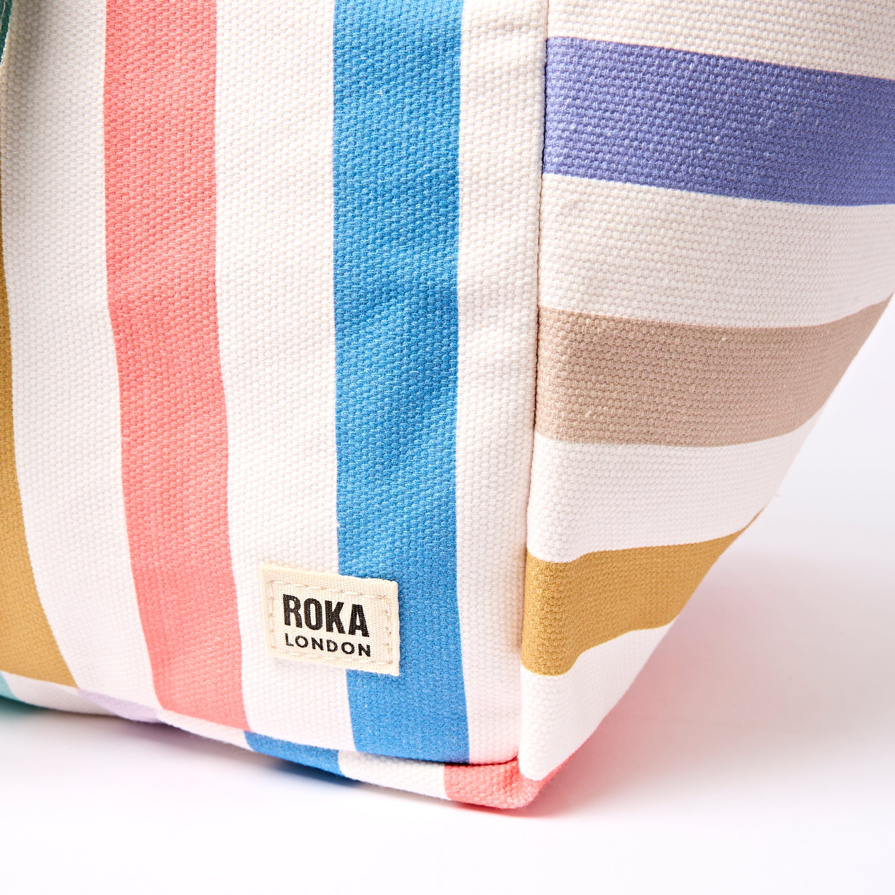 ROKA London - Marylebone L toteväska #Färg_Pastel_Multi_Stripe