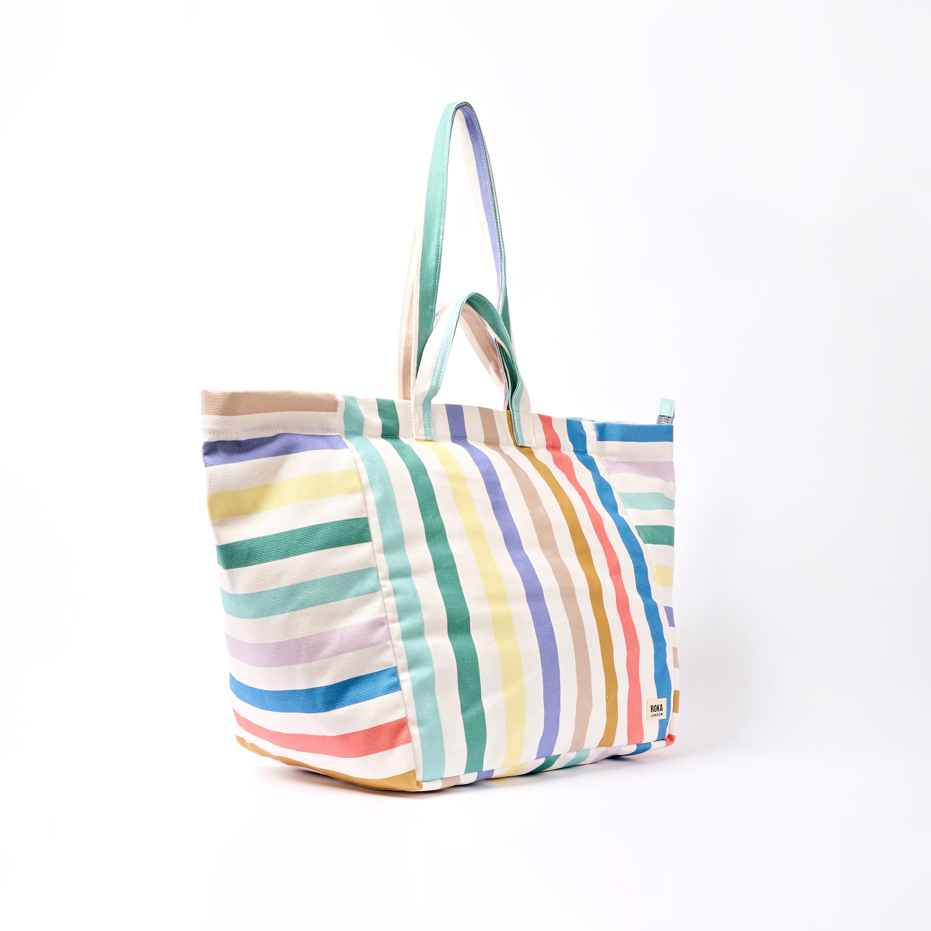 ROKA London - Marylebone L toteväska #Färg_Pastel_Multi_Stripe