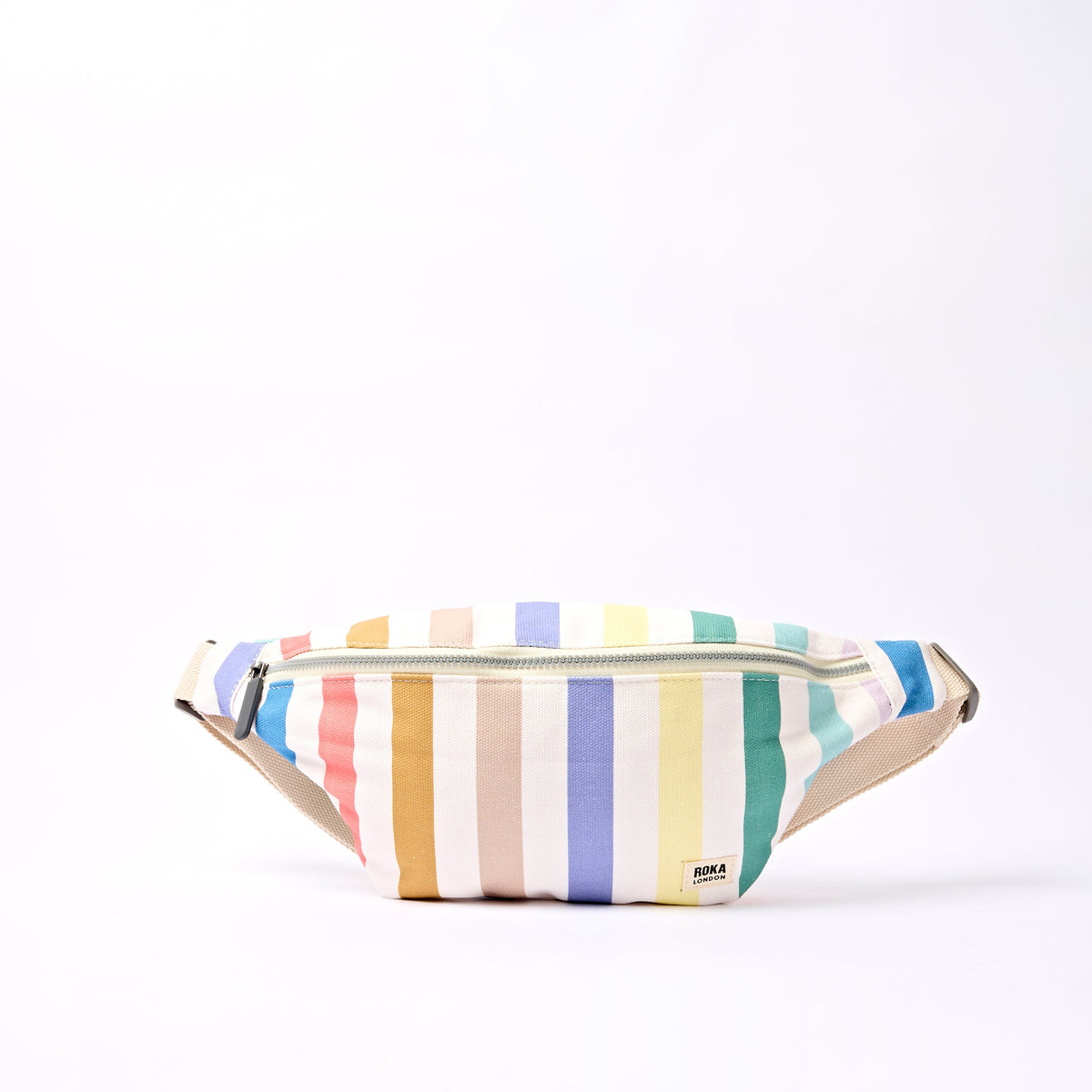 ROKA London - Mill Hill S crossbody-väska #Färg_Pastel_Multi_Stripe