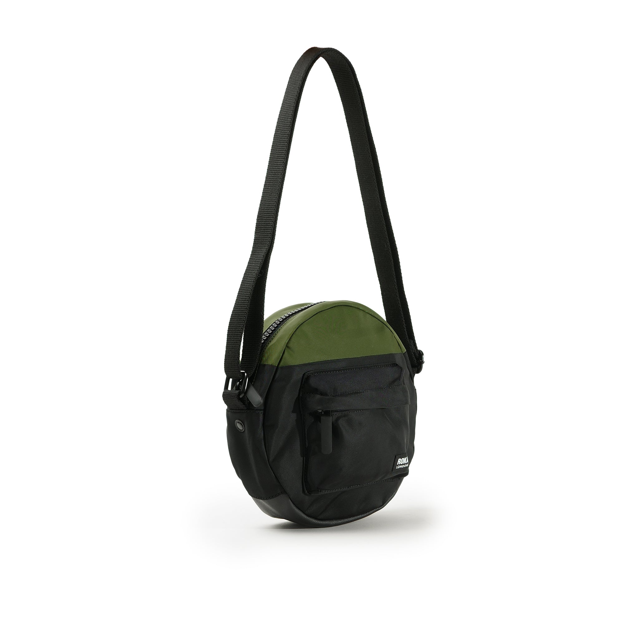 ROKA London - Paddington S Paddington crossbody-väska Creative Waste #Färg_Black/Avocado