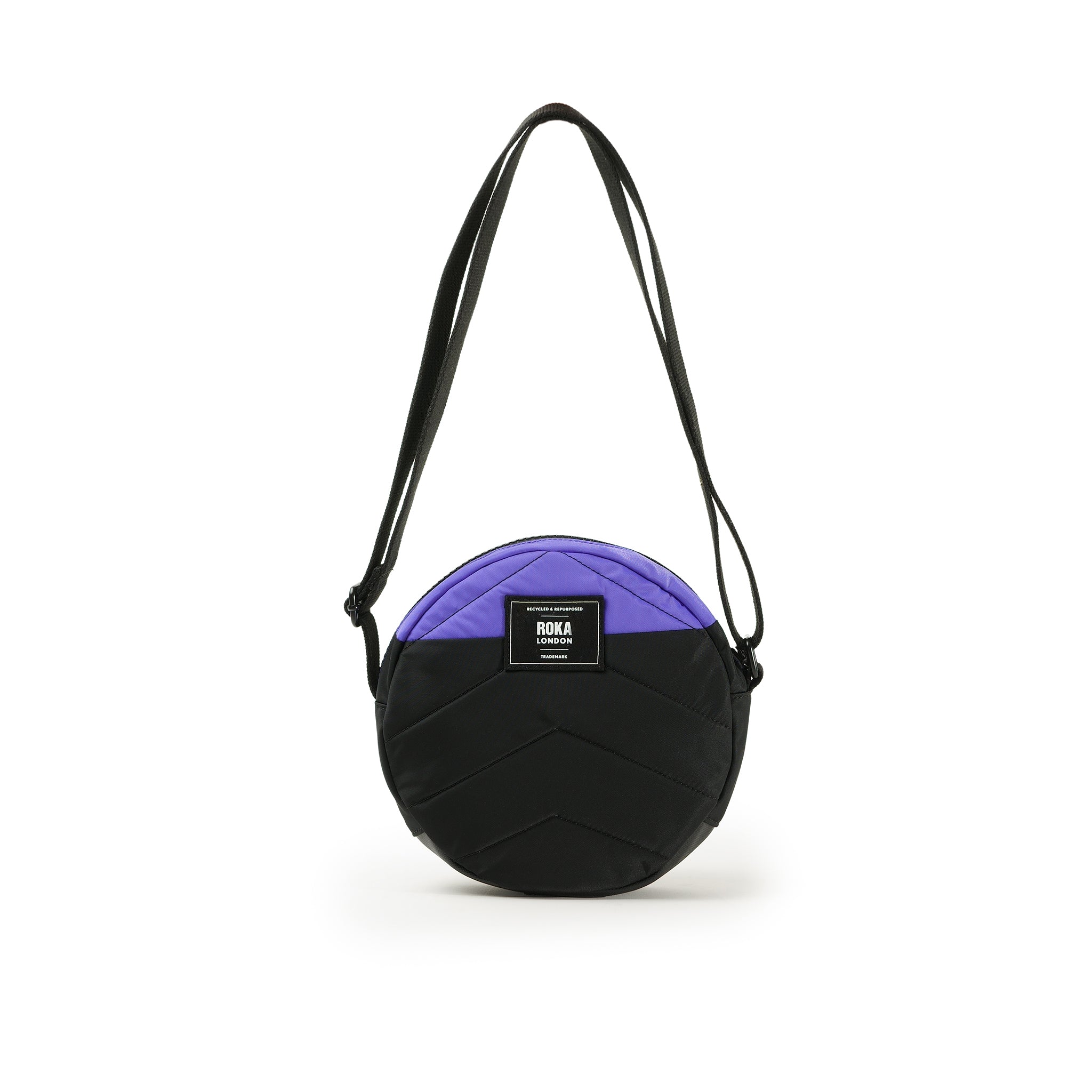 ROKA London - Paddington S Paddington crossbody-väska Creative Waste #Färg_Black/Simple_Purple