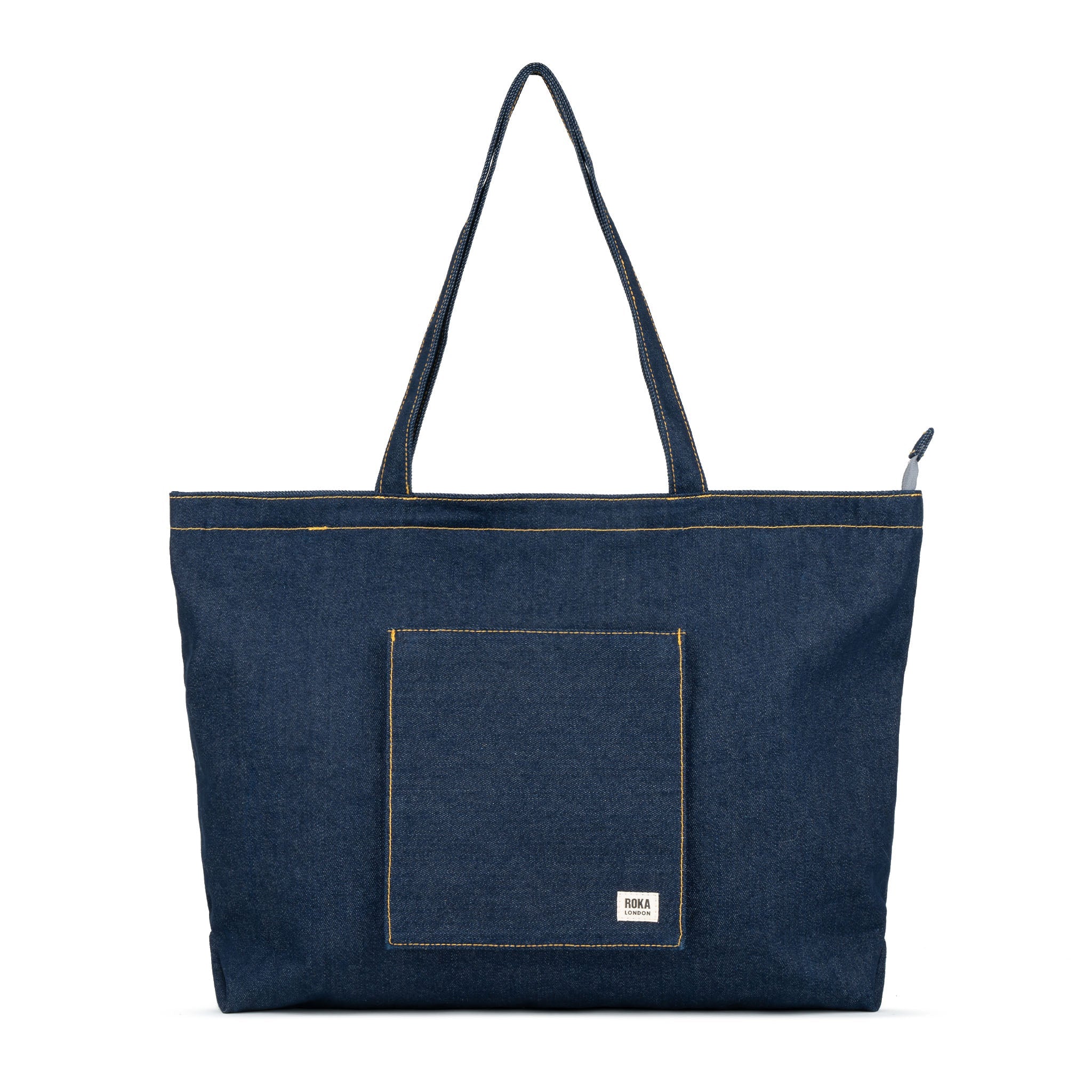 ROKA London - Portobello L toteväska #Färg_Dark_Wash_Denim