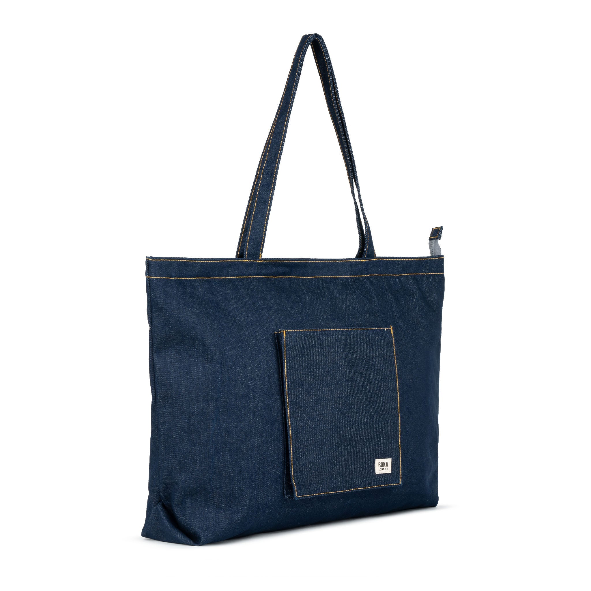ROKA London - Portobello L toteväska #Färg_Dark_Wash_Denim
