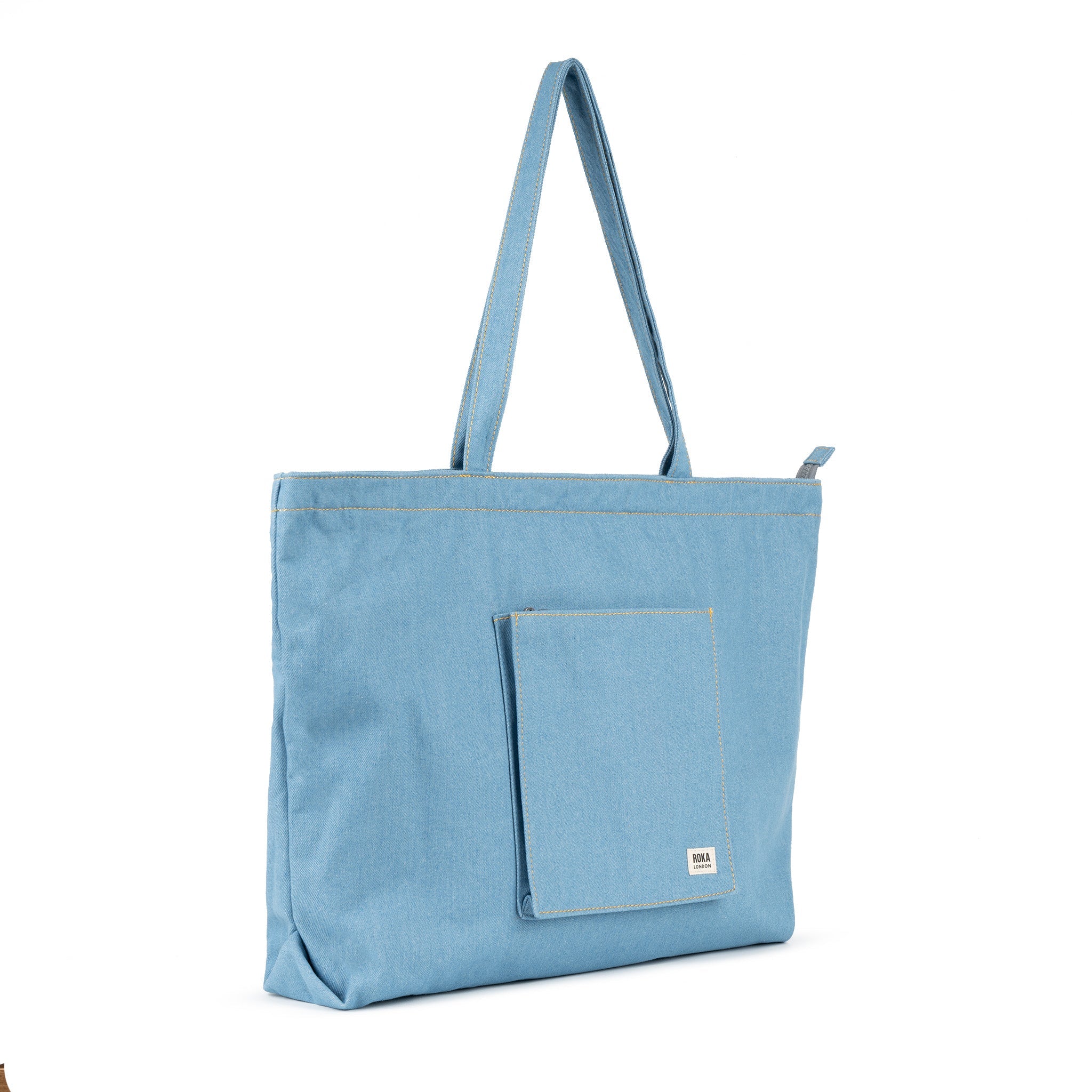 ROKA London - Portobello L toteväska #Färg_Light_Wash_Denim