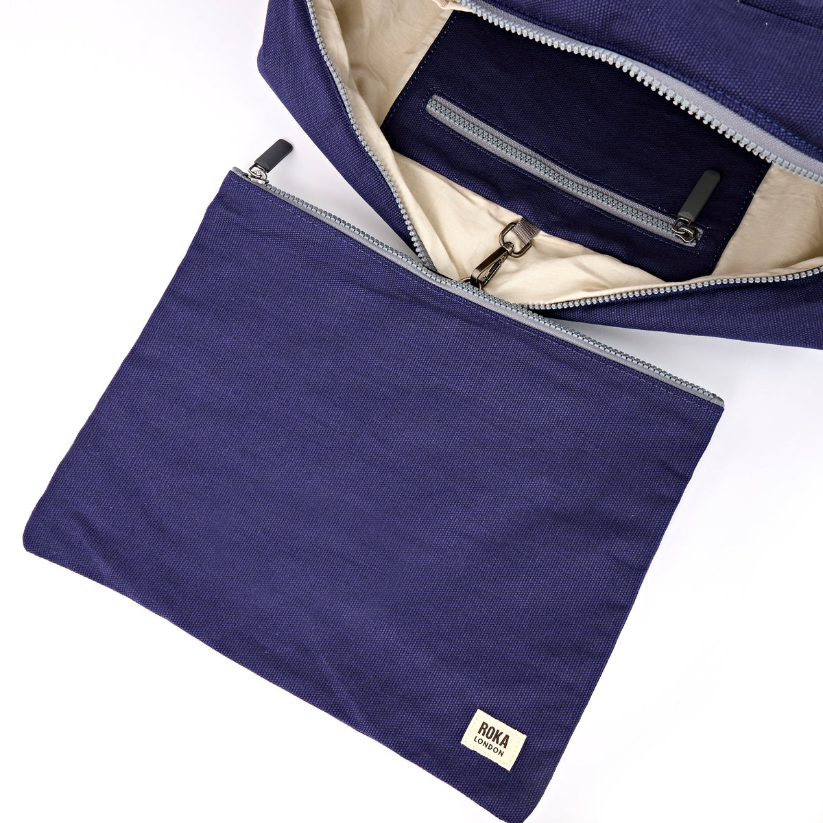 ROKA London - Somerset L axelväska #Färg_Navy_Blue