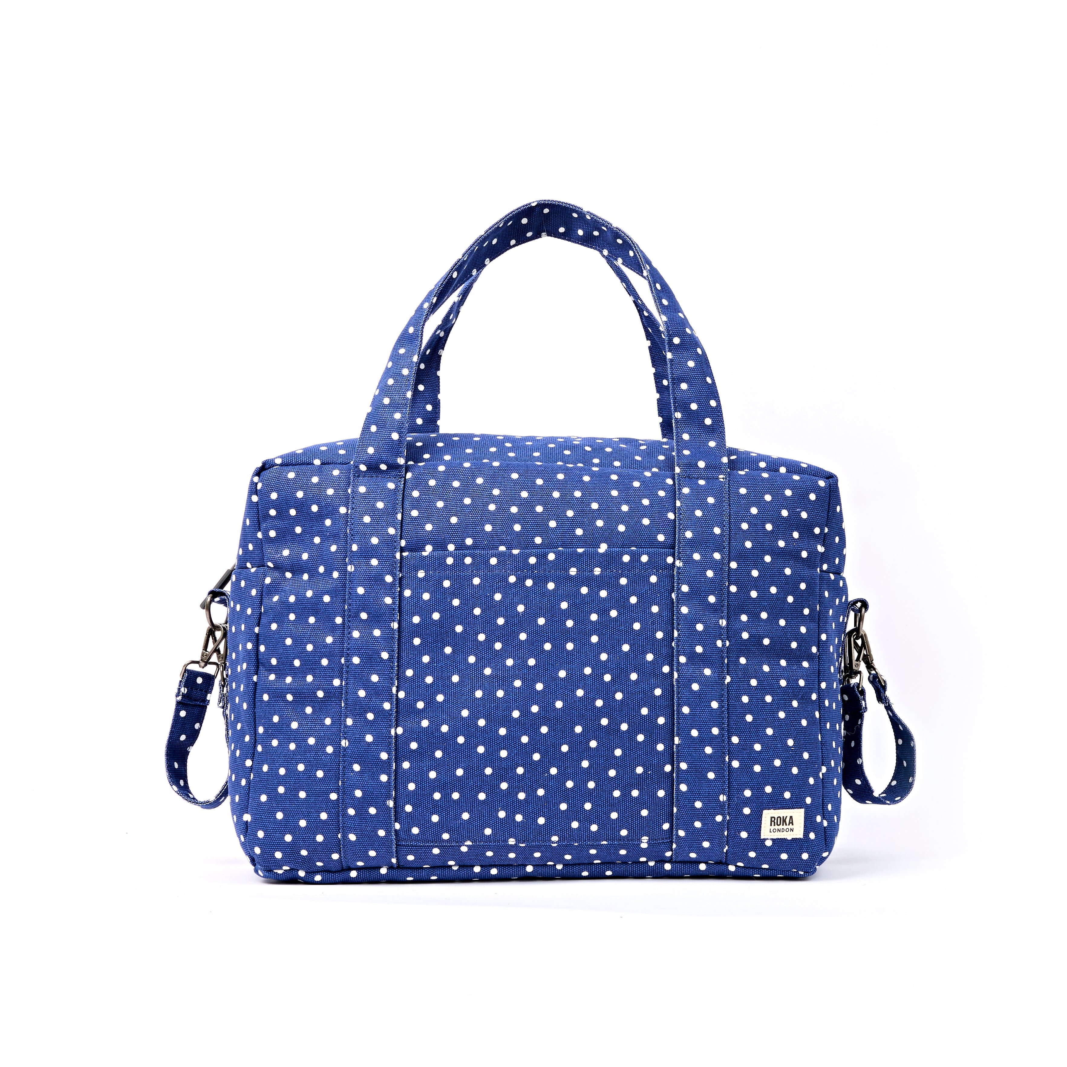 ROKA London - Somerset L axelväska #Färg_Navy_Polka