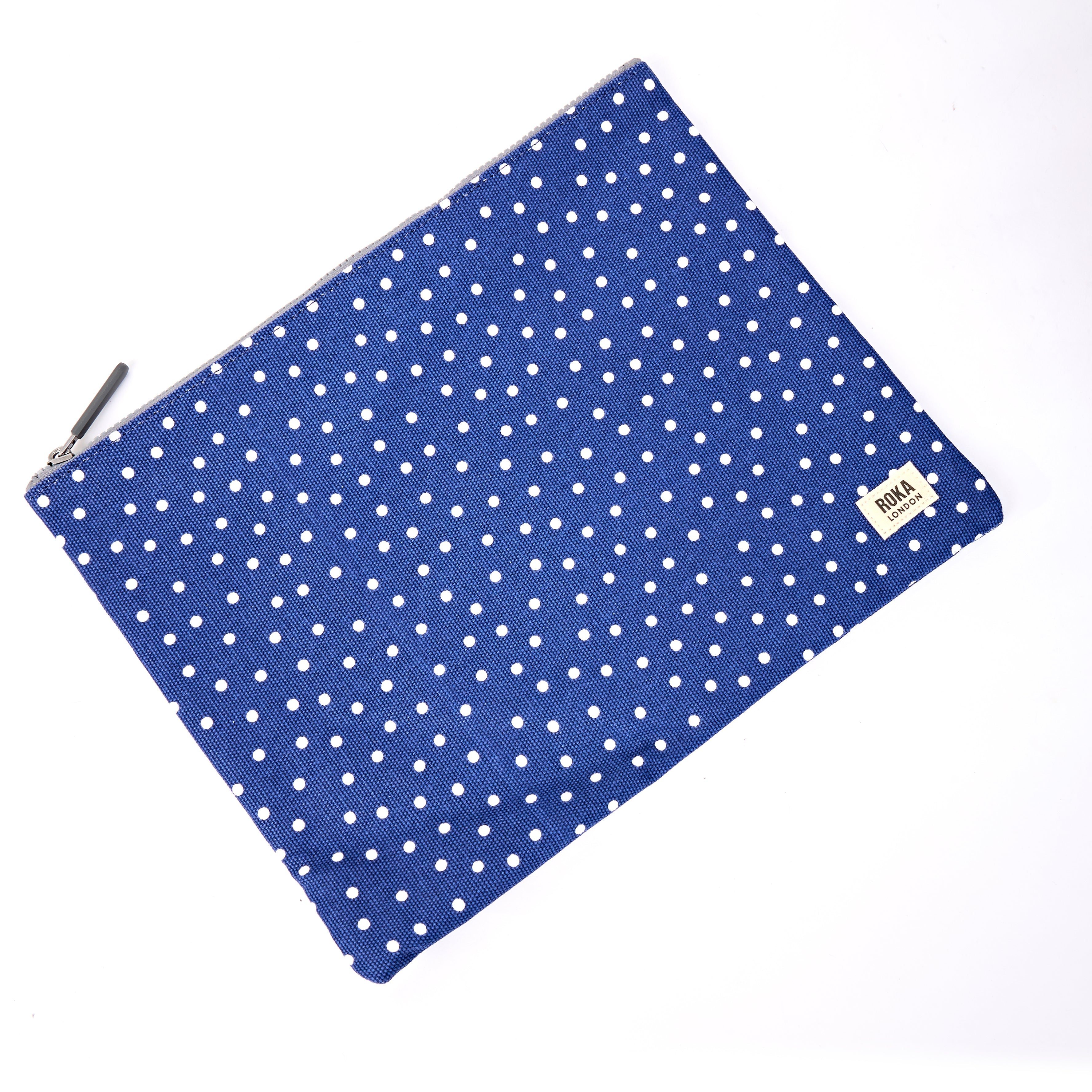 ROKA London - Somerset L axelväska #Färg_Navy_Polka