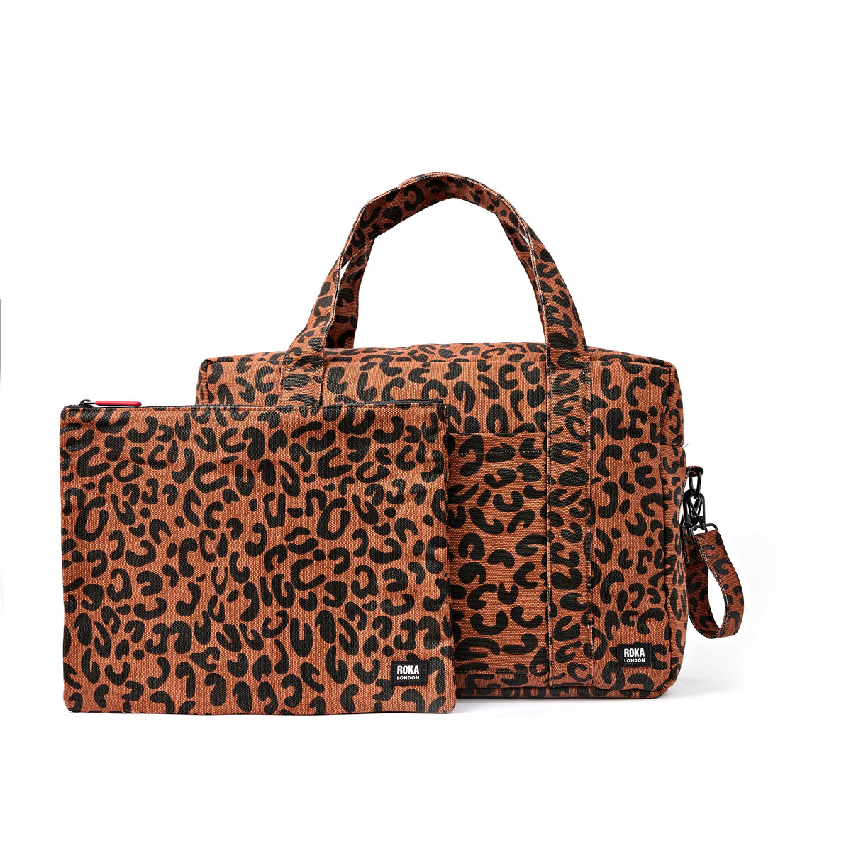 ROKA London - Somerset L axelväska #Färg_Scarlet_Leopard
