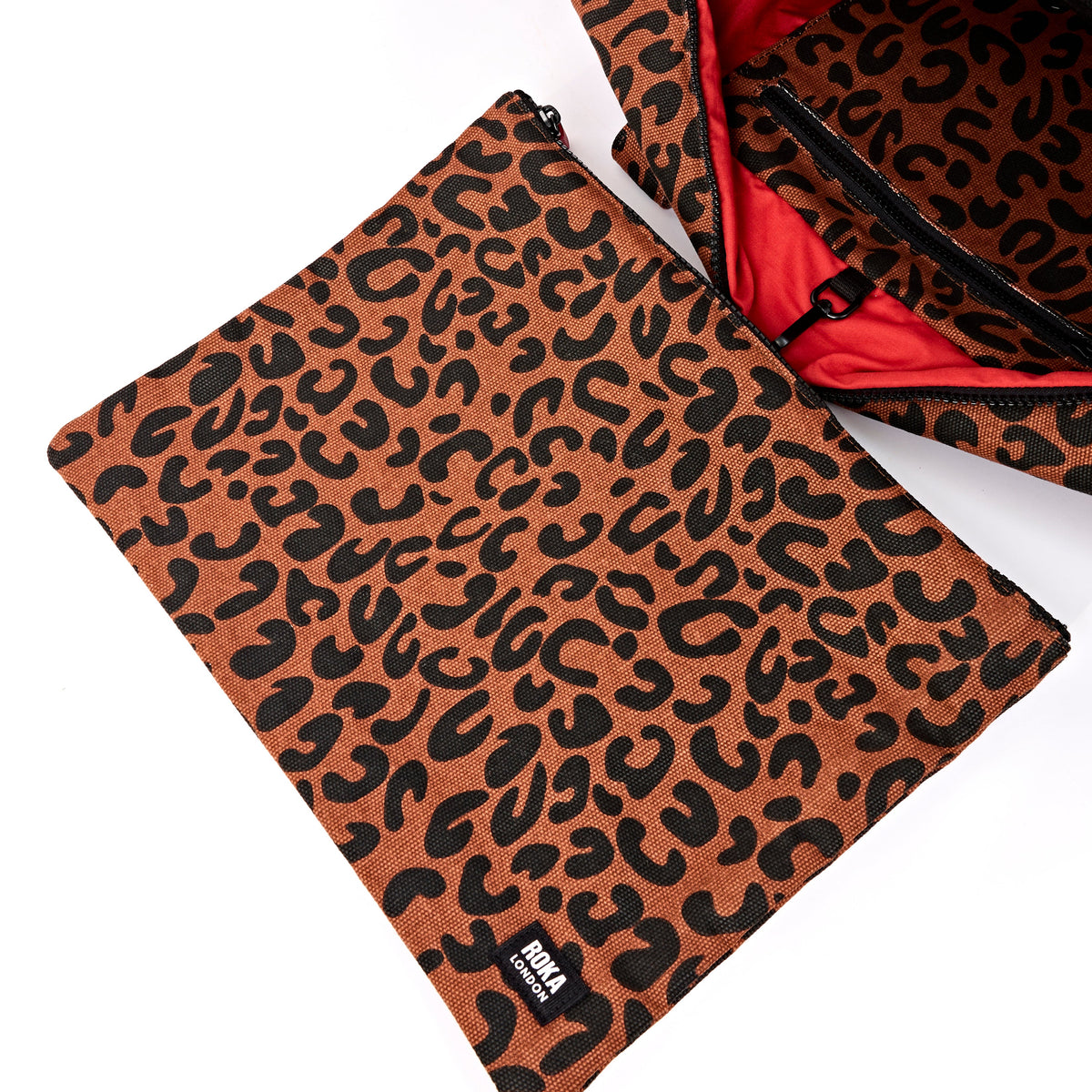 ROKA London - Somerset L axelväska #Färg_Scarlet_Leopard