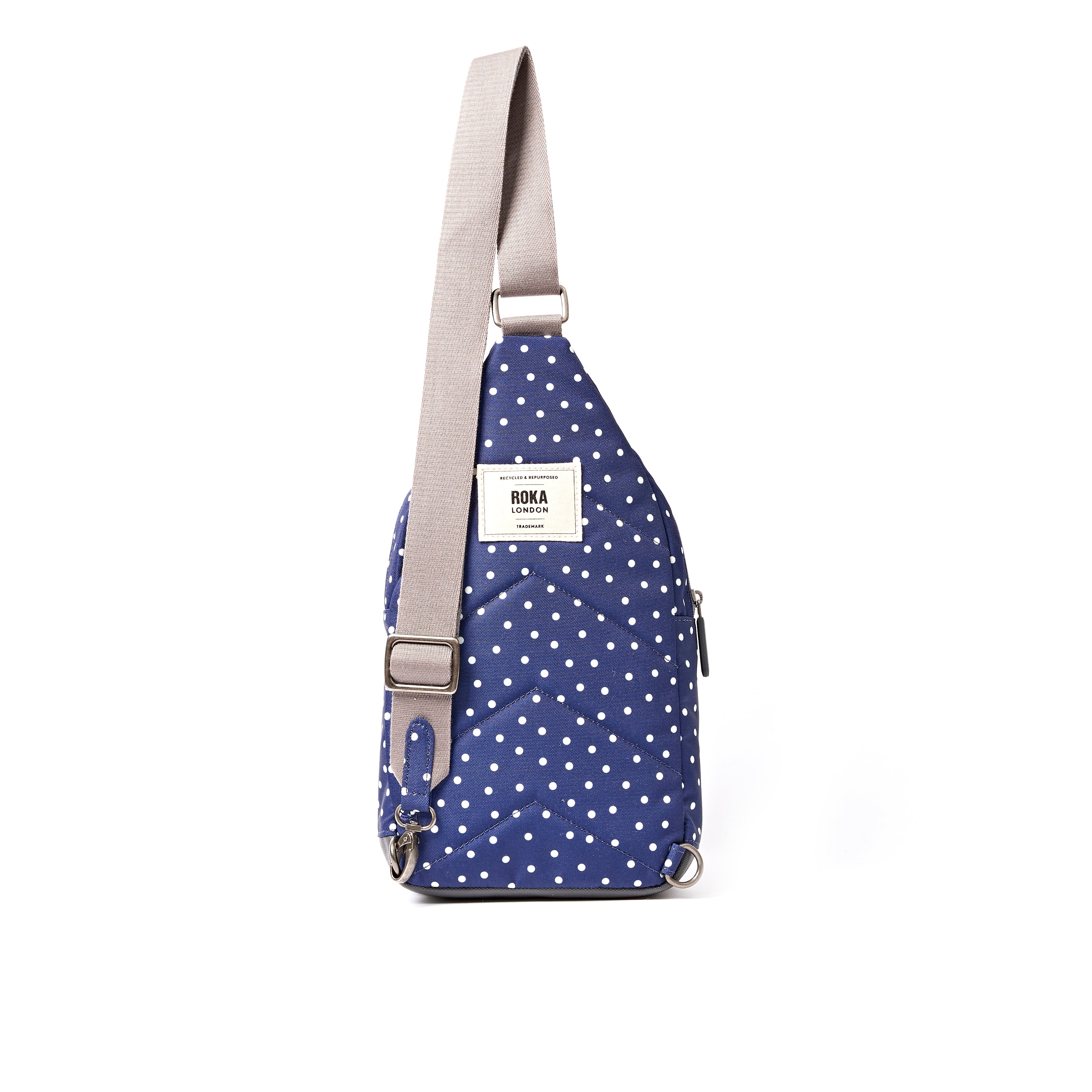 ROKA London - Willesden L slingväska #Färg_Navy_Polka_Dot
