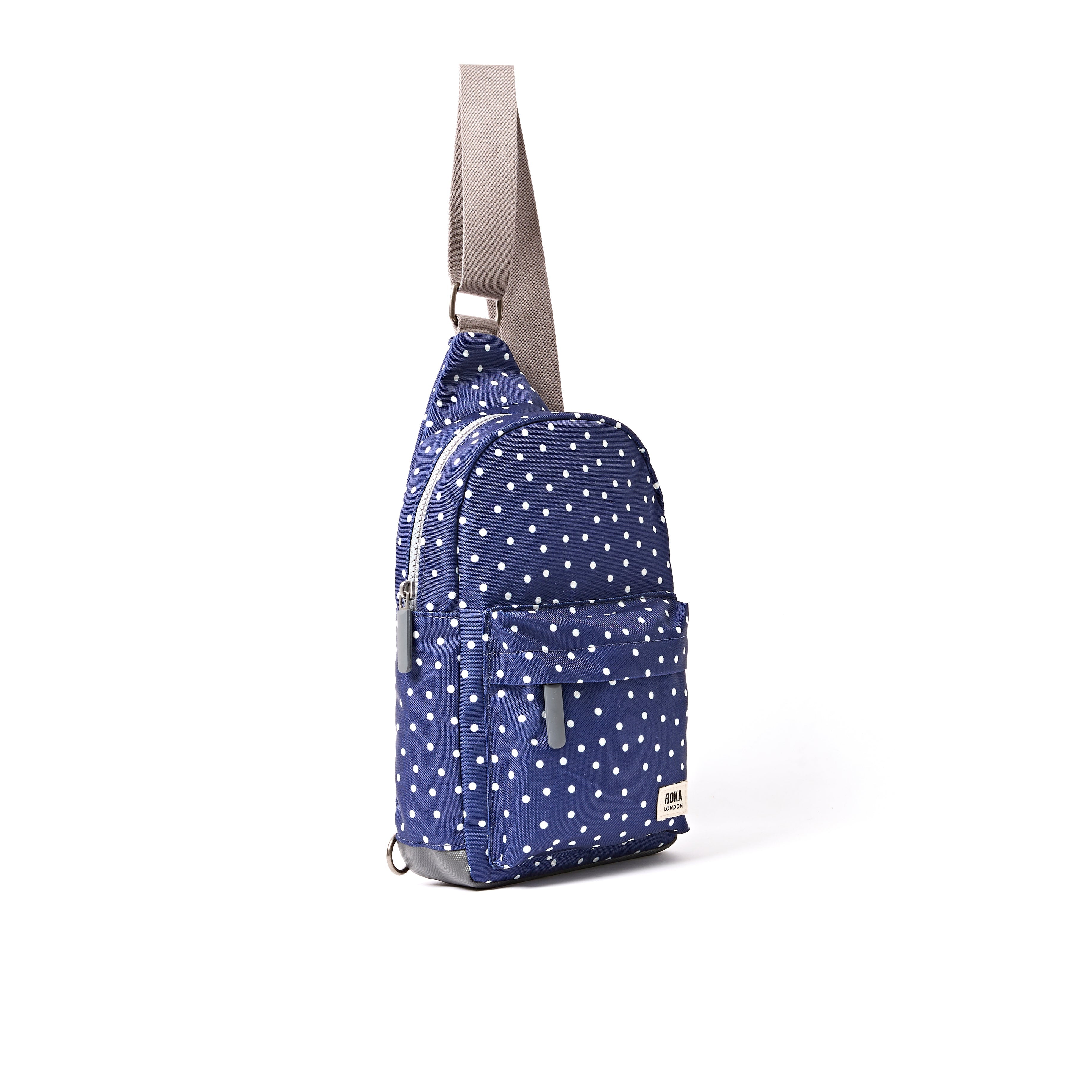 ROKA London - Willesden L slingväska #Färg_Navy_Polka_Dot