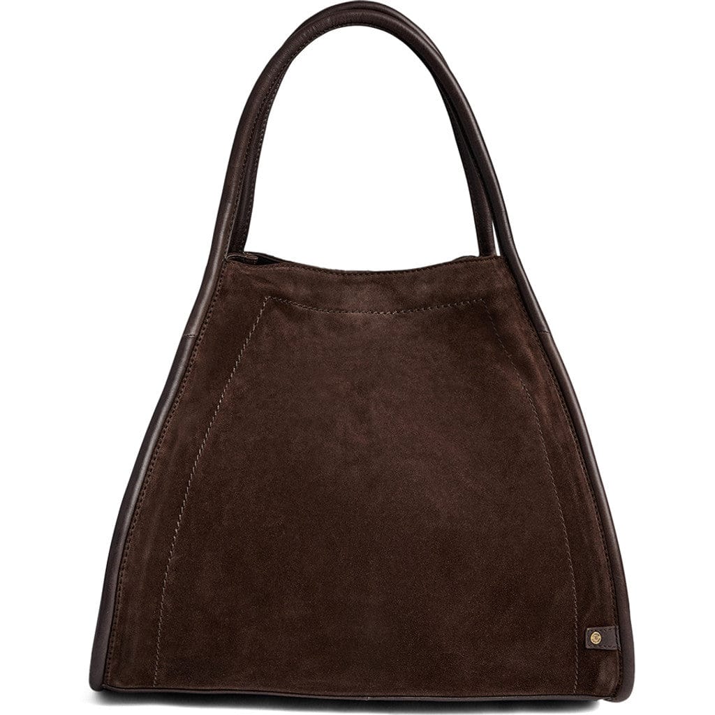 Shoppingväska i mocka 32 CM #Färg_Chokladbrun