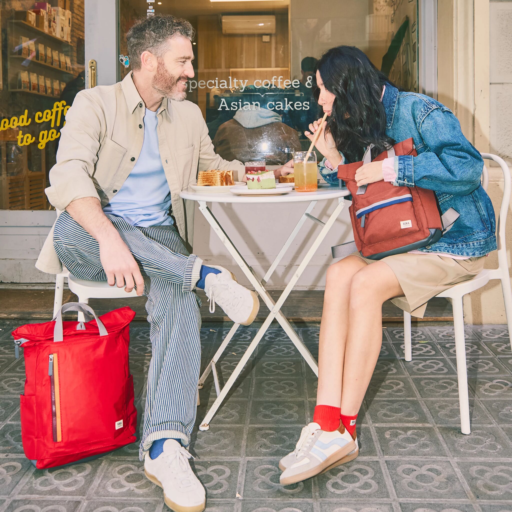 ROKA London - Camden M J-ryggsäck #Färg_Cranberry_Stripe