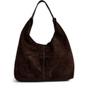Shoppingväska i mocka 30 CM #Färg_Chokladbrun