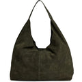 Shoppingväska i mocka 30 CM #Färg_Armégrön