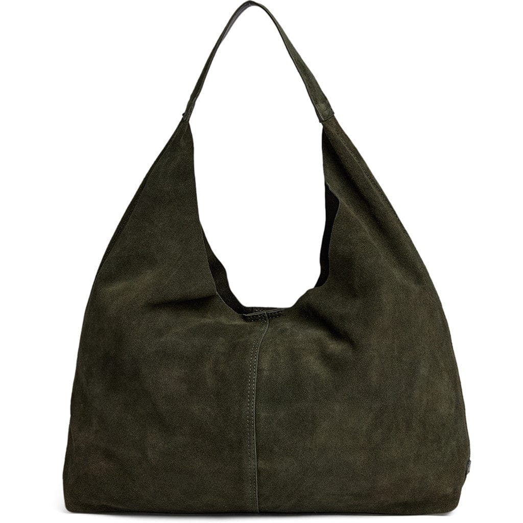 Shoppingväska i mocka 30 CM #Färg_Armégrön