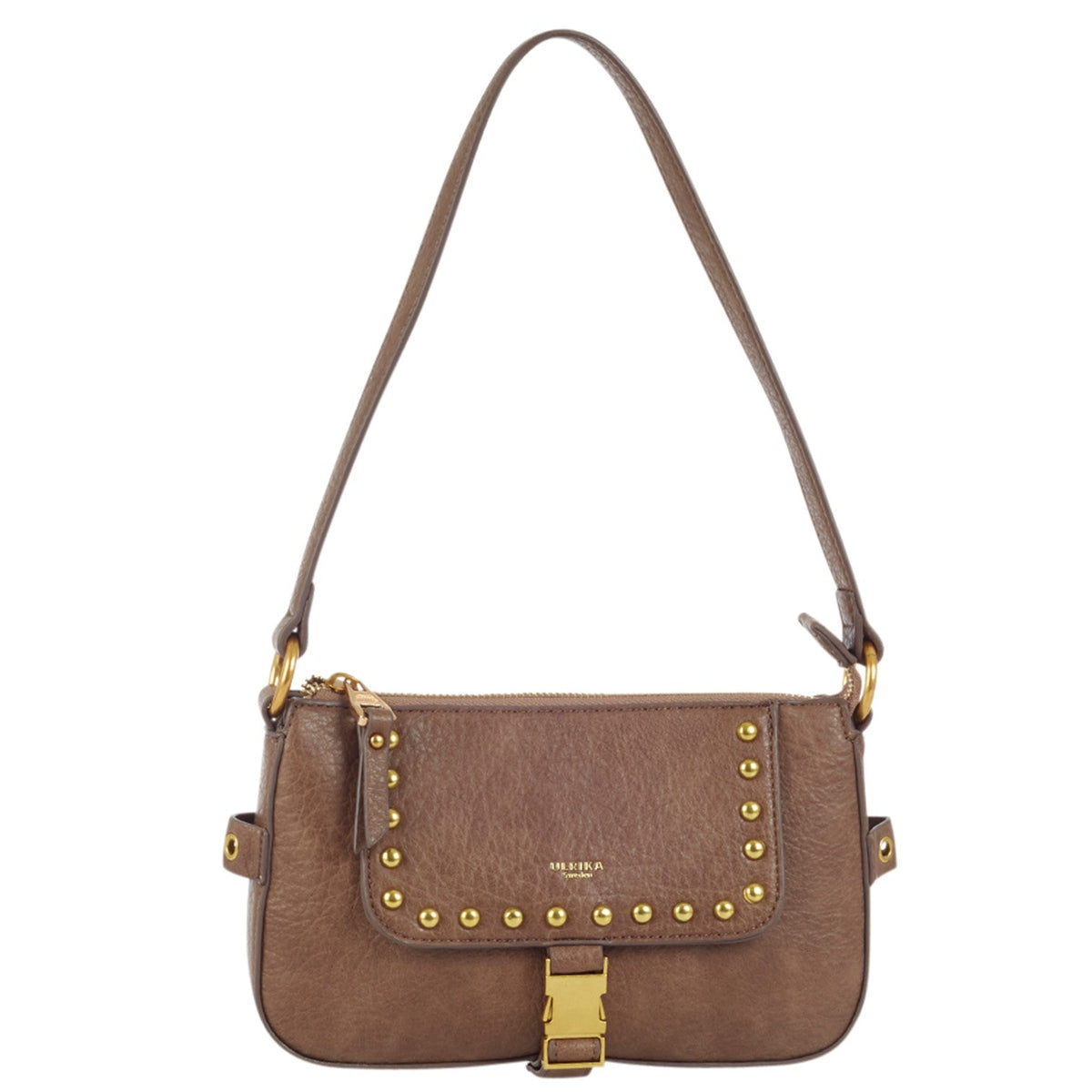 3 Buckles Axelremsväska Liten #Färg_Taupe