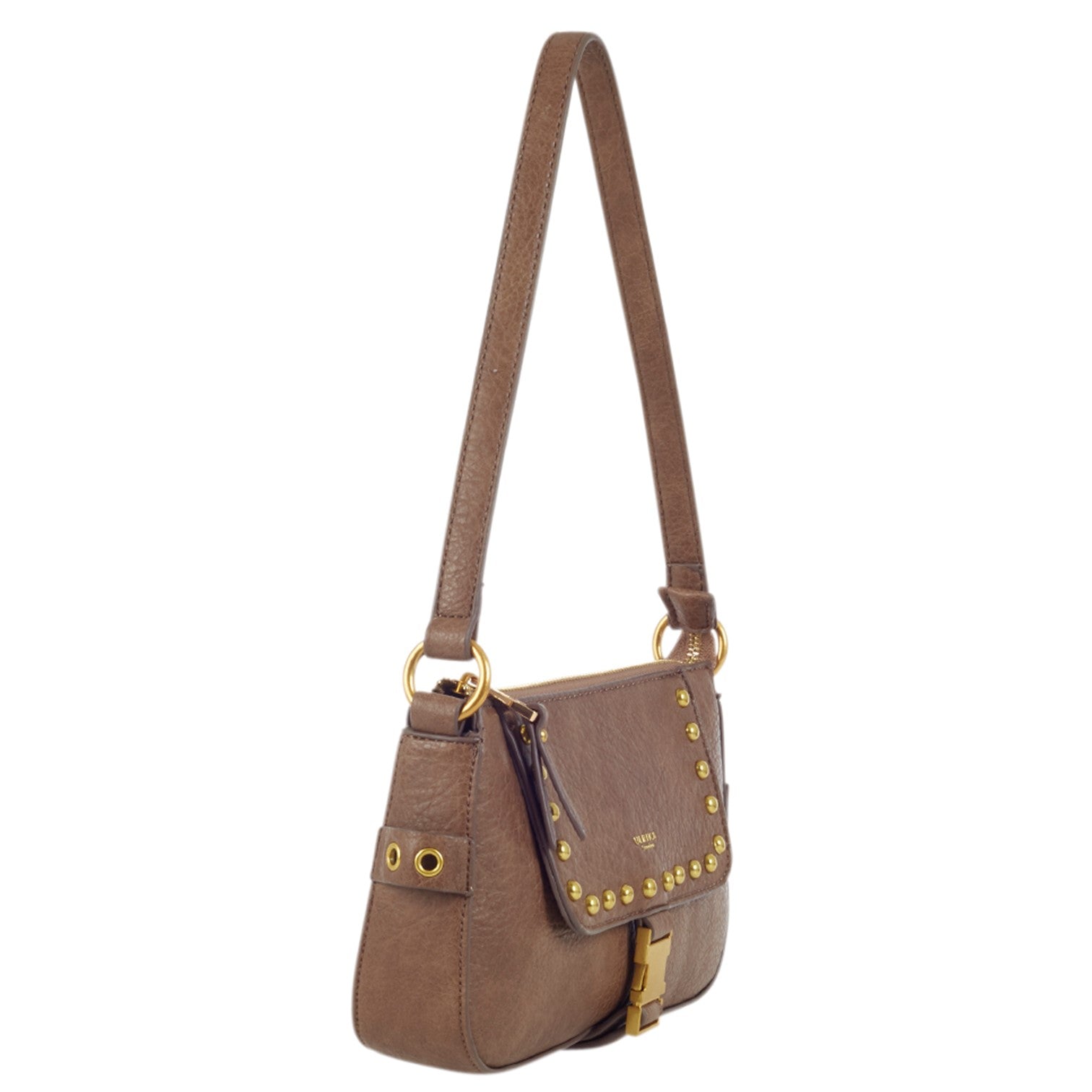 3 Buckles Axelremsväska Liten #Färg_Taupe