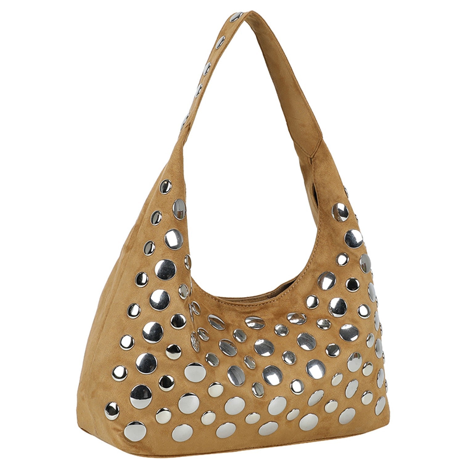 Rivets Axelväska #Färg_Camel