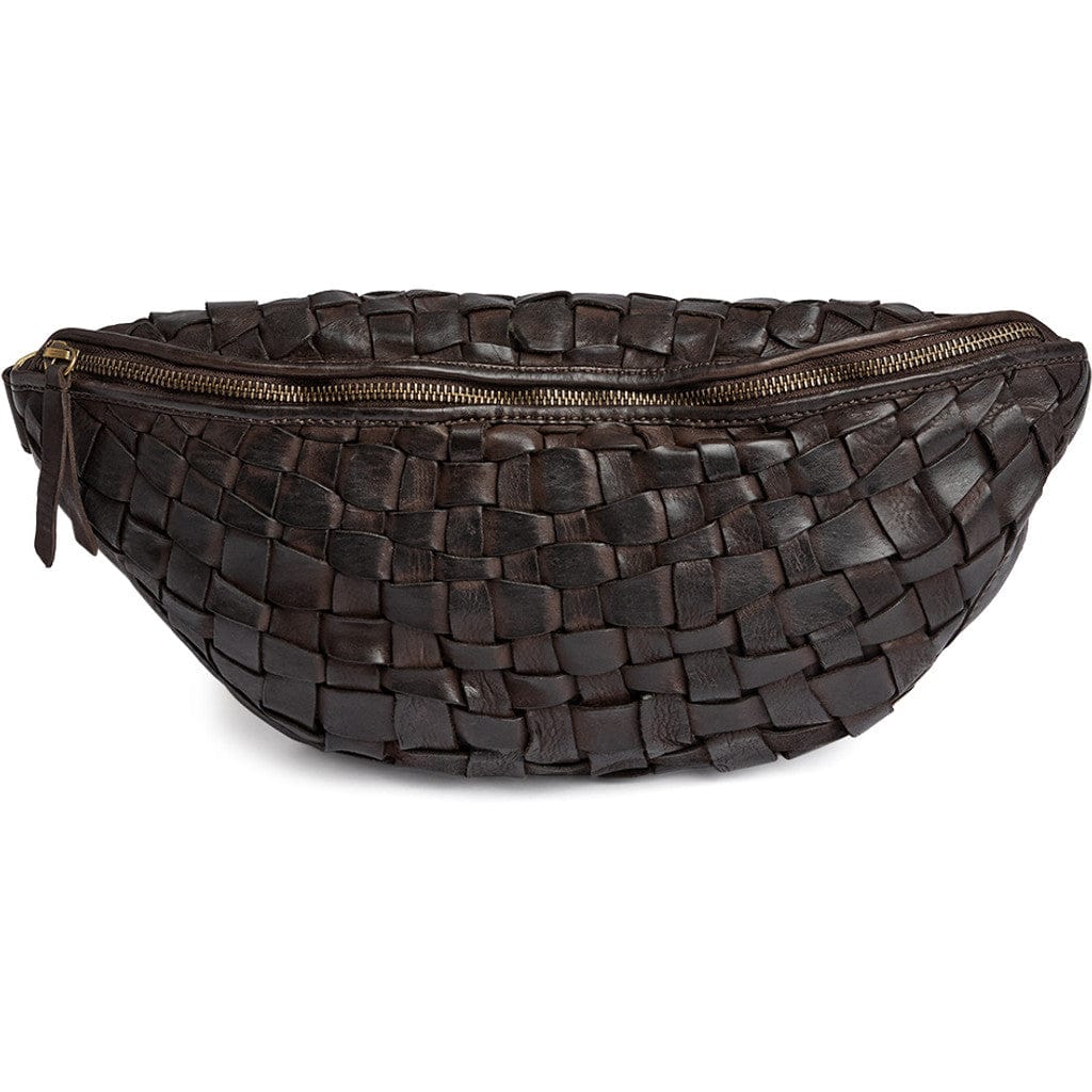 Warsaw Handflätad Midjeväska i läder 19 CM #Färg_Mörkbrun