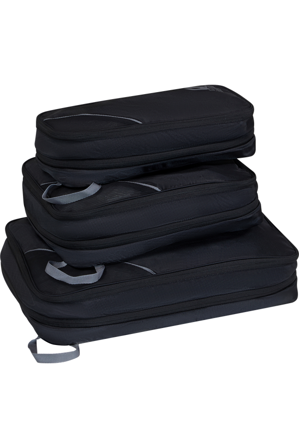 Packing Cubes Set med 3 packkuber Packkuber ONE SIZE #Färg_Black/Grey