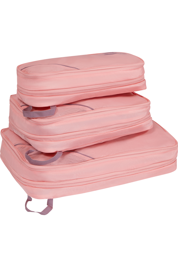 Packing Cubes Set med 3 packkuber Packkuber ONE SIZE #Färg_Pink/Mauve