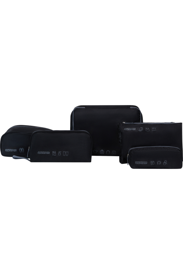 Packing Organisers Set med 5 packorganisatörer Packorganisatörer ONE SIZE #Färg_Black/Grey