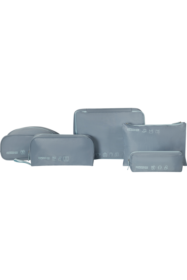 Packing Organisers Set med 5 packorganisatörer Packorganisatörer ONE SIZE #Färg_Stone Blue/Blue