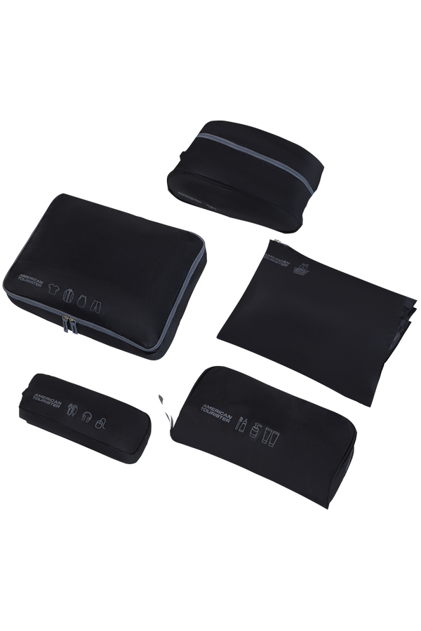 Packing Organisers Set med 5 packorganisatörer Packorganisatörer ONE SIZE #Färg_Black/Grey