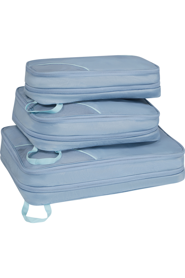 Packing Cubes Set med 3 packkuber Packkuber ONE SIZE #Färg_Stone Blue/Blue
