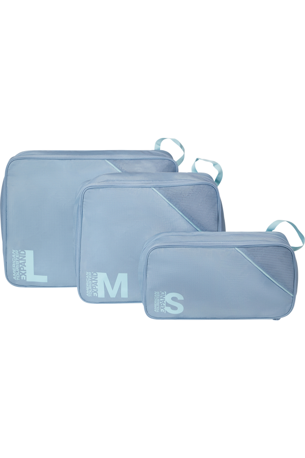 Packing Cubes Set med 3 packkuber Packkuber ONE SIZE #Färg_Stone Blue/Blue