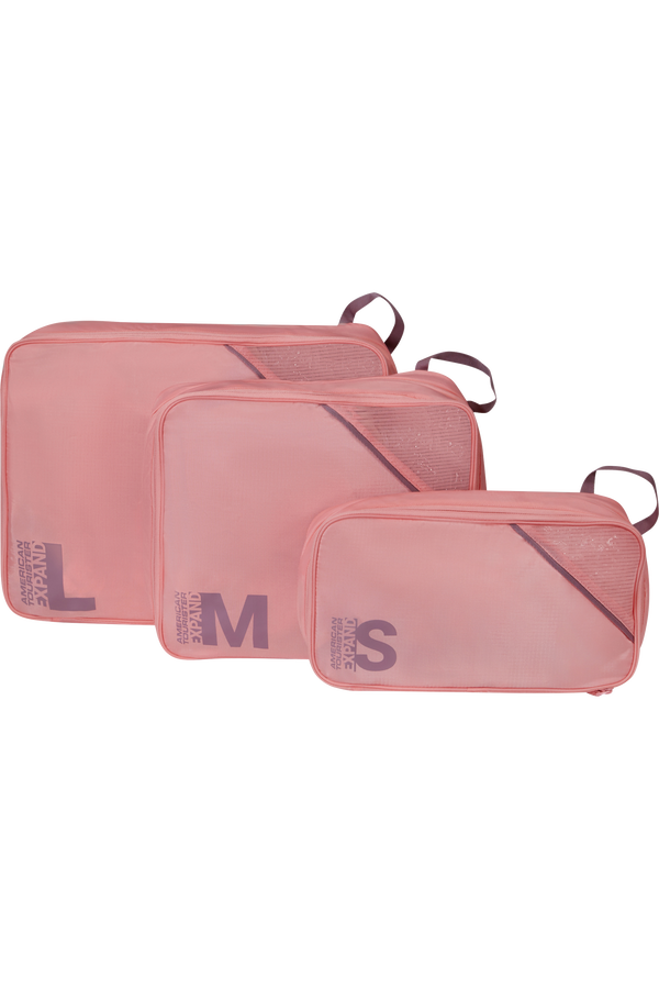 Packing Cubes Set med 3 packkuber Packkuber ONE SIZE #Färg_Pink/Mauve