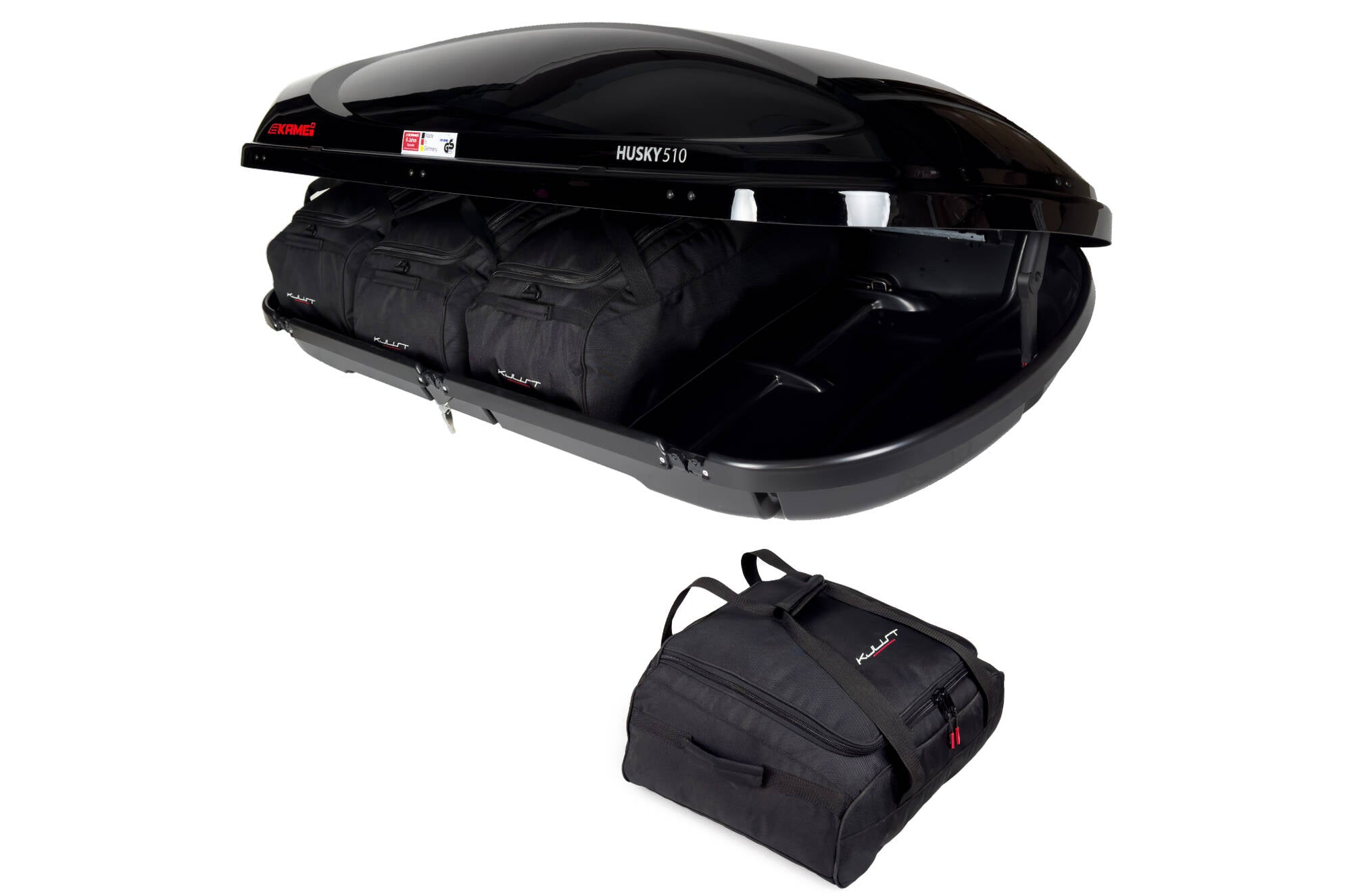 KAMEI HUSKY 510 4-delars väskset för takbox #färg_Svart