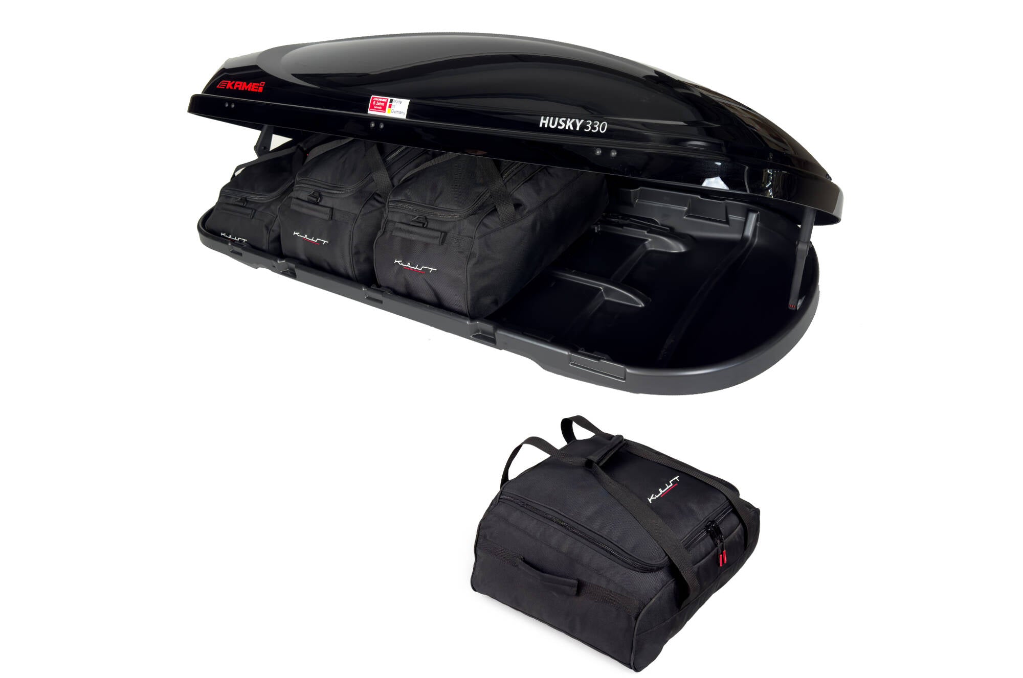KAMEI HUSKY 330 4-delars väskset för takbox #färg_Svart