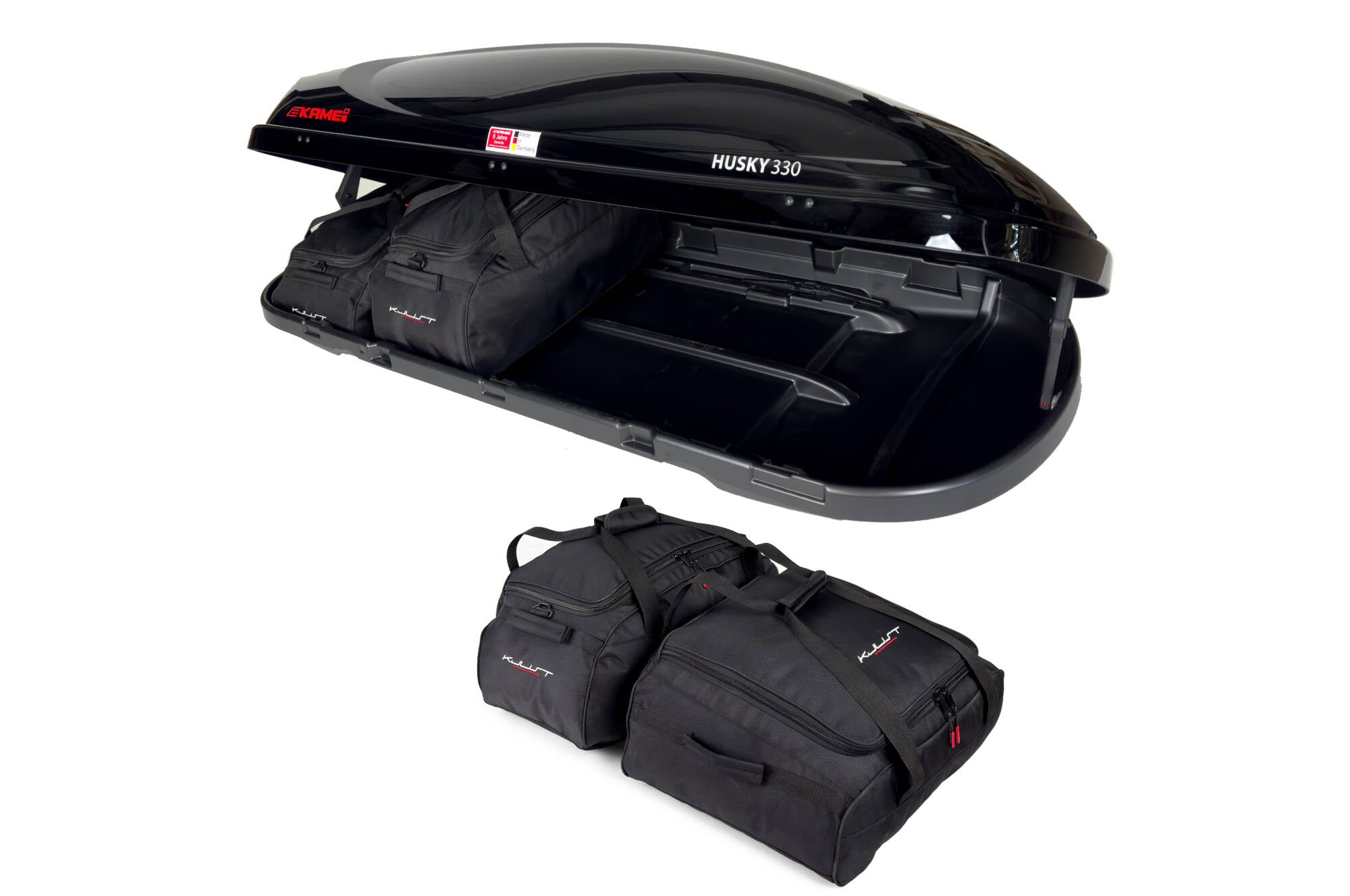 KAMEI HUSKY 330 4-delars väskset för takbox #färg_Svart