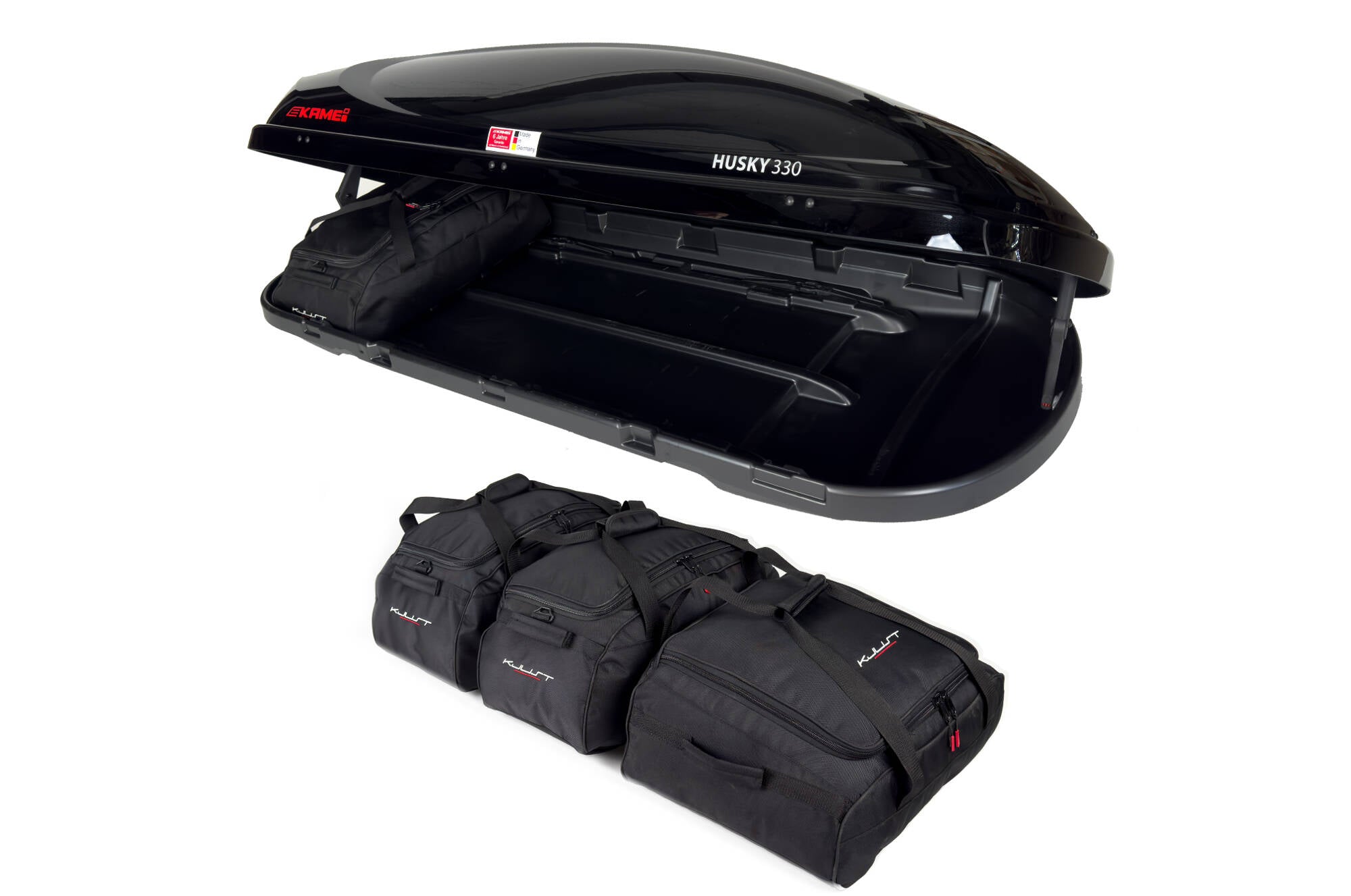 KAMEI HUSKY 330 4-delars väskset för takbox #färg_Svart