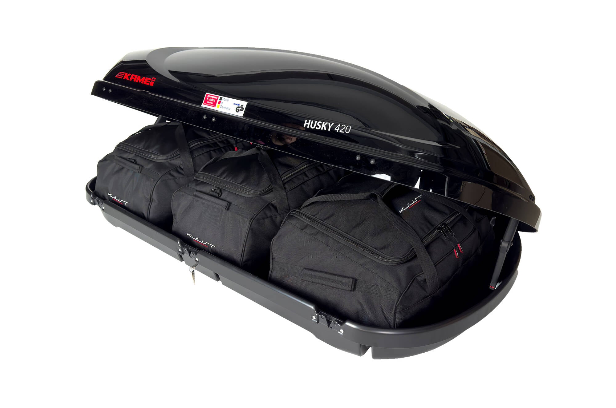 KAMEI HUSKY 420 3-delars väskset för takbox #färg_Svart