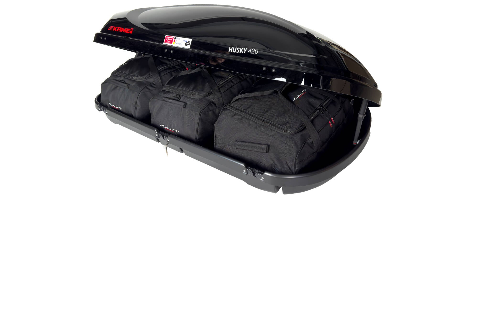 KAMEI HUSKY 420 3-delars väskset för takbox #färg_Svart