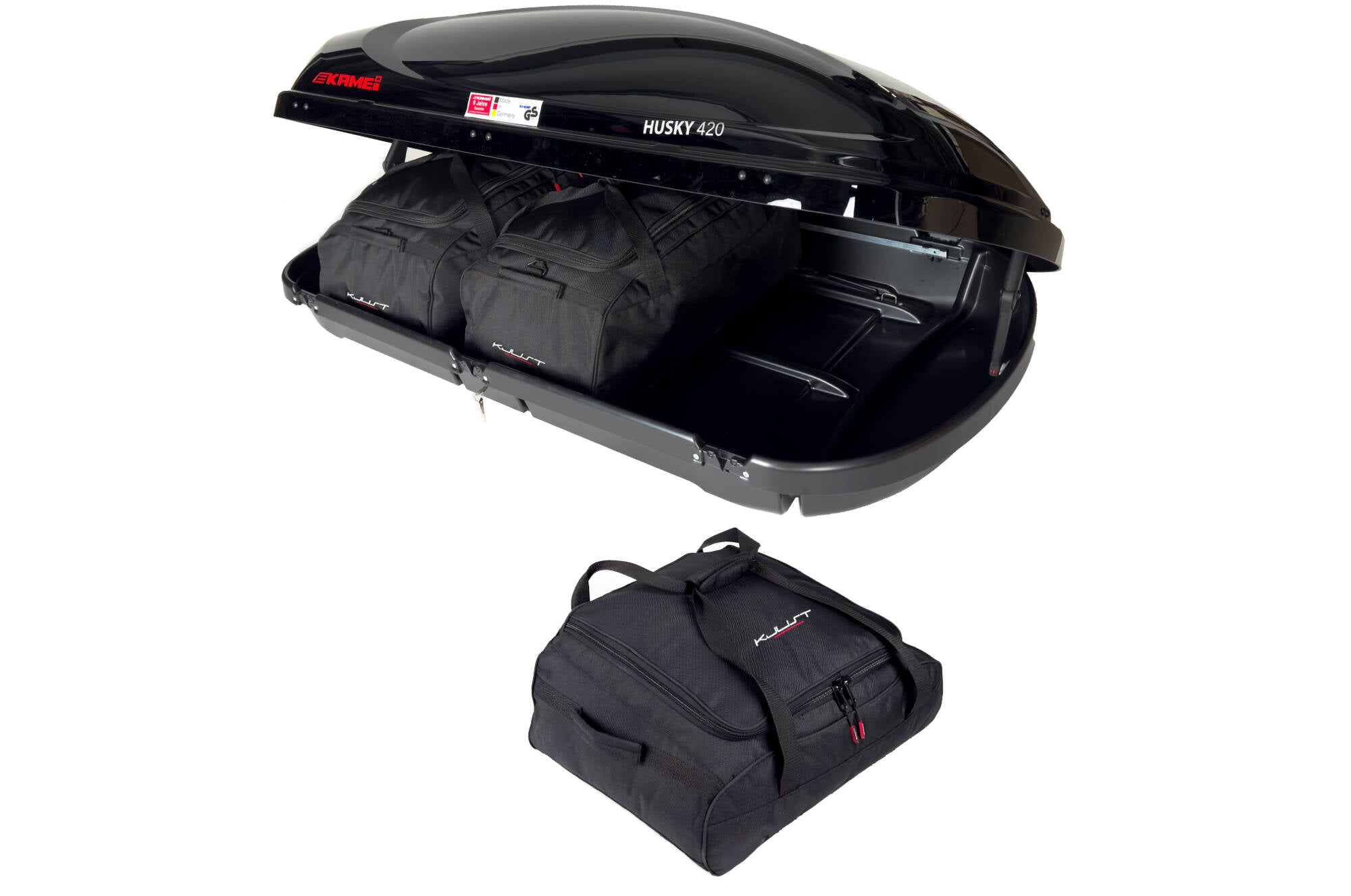 KAMEI HUSKY 420 3-delars väskset för takbox #färg_Svart