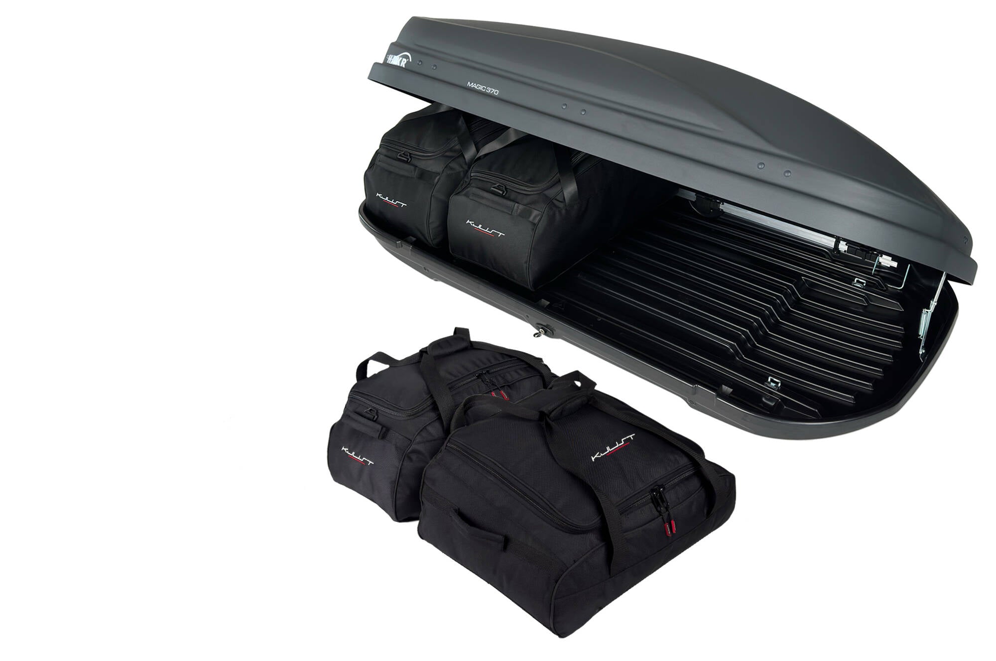 HAKR MAGIC 370 4-delars väskset för takbox #färg_Svart