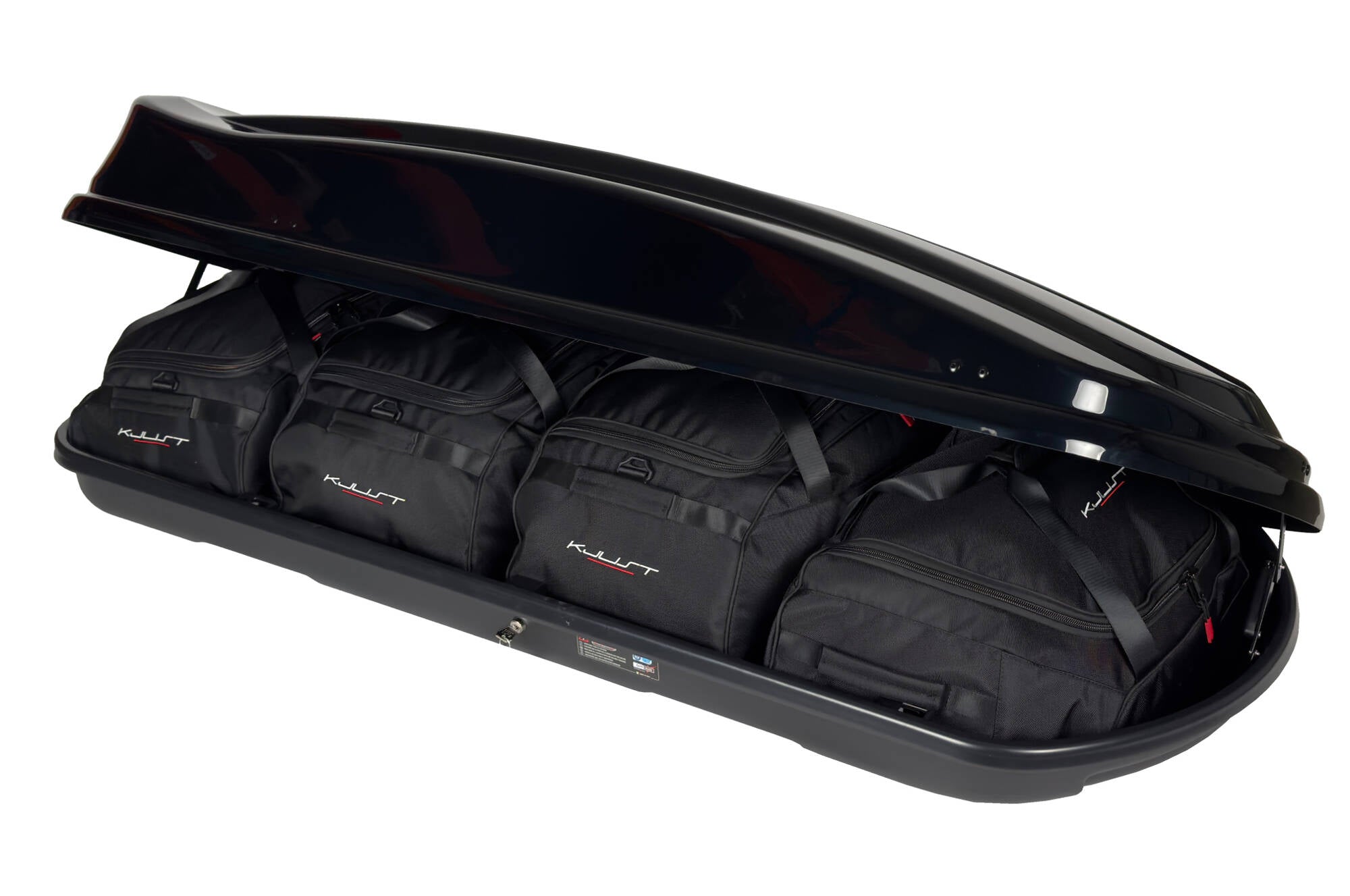 LEVUP SPACE 430 DUO 4-delars väskset för takbox #färg_Svart